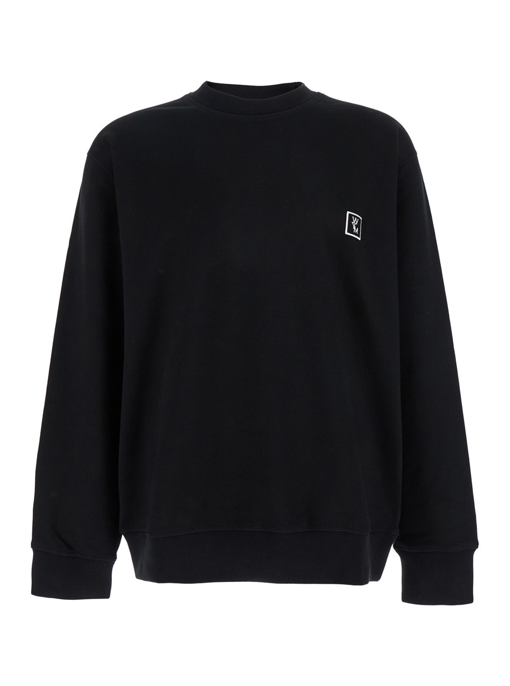 Black Sweatshirt With Logo Embroidery On The Front And Logo Lettering On The Rear In Cotton Man