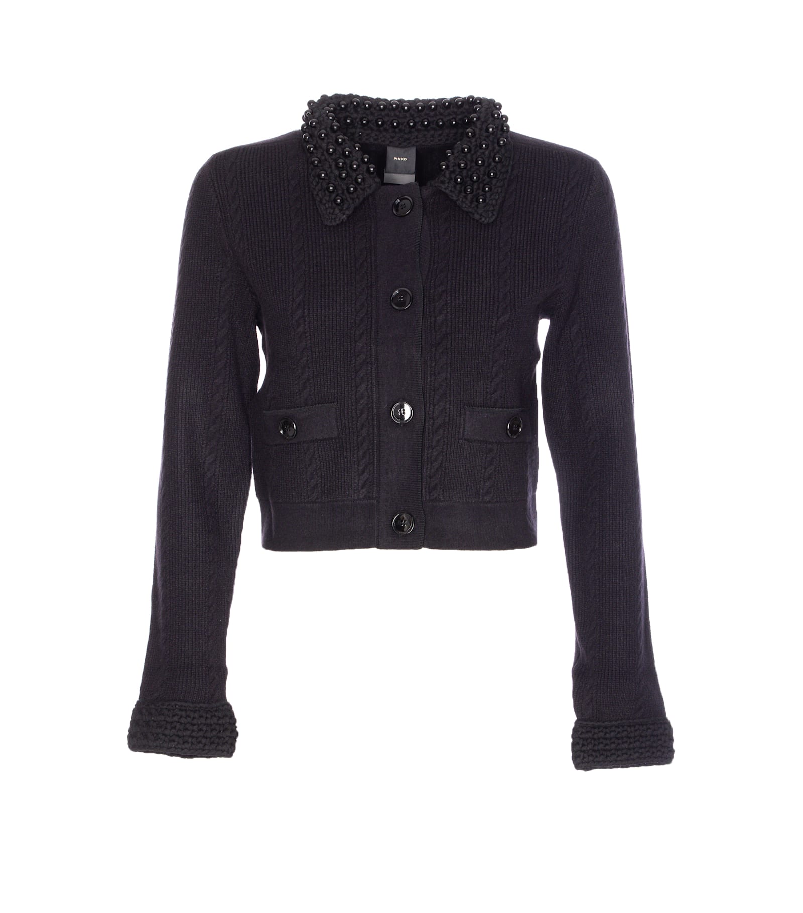 Pinko Black Masquerade Jacket With Pockets In Black