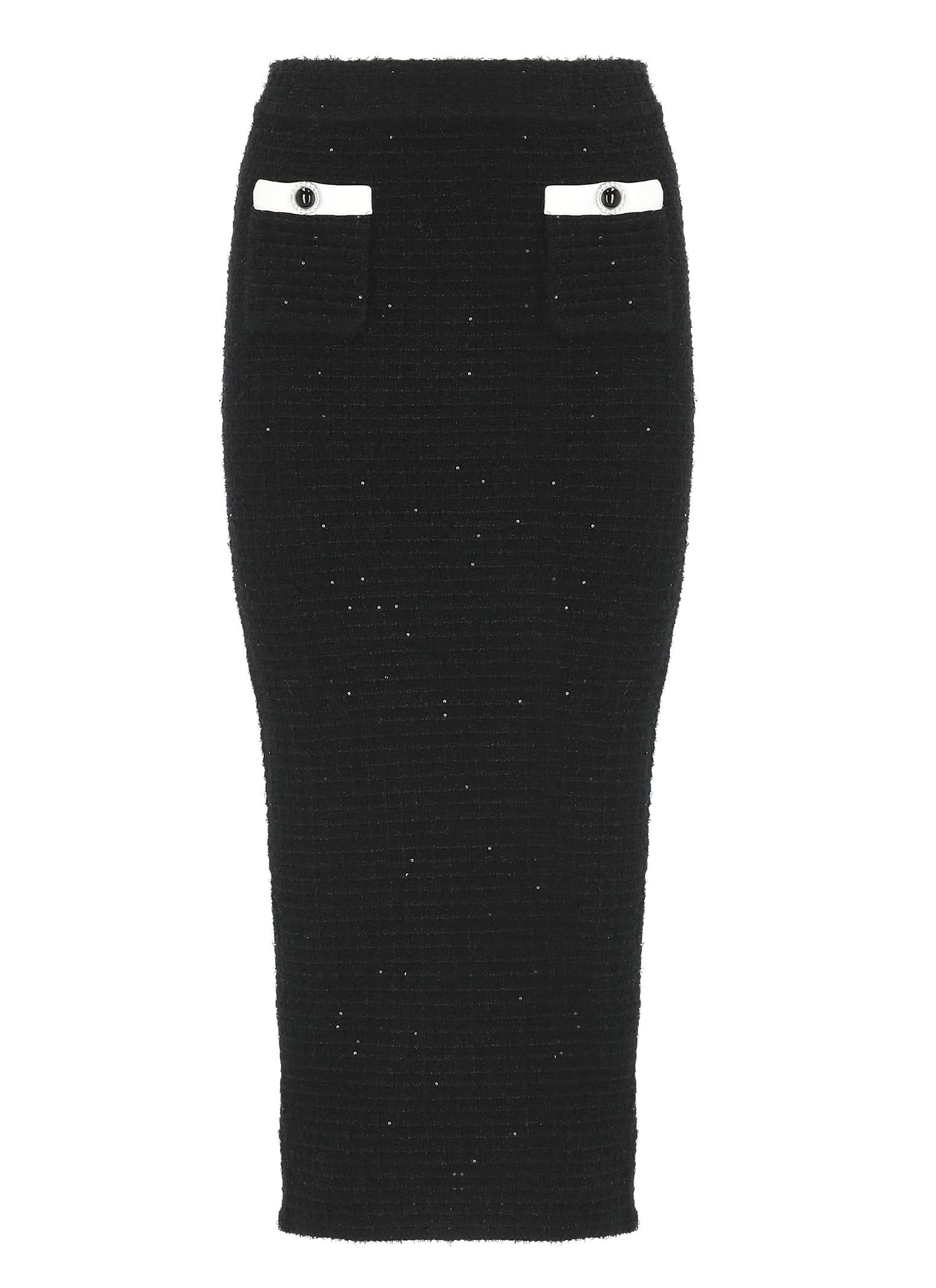 Self-portrait Skirt With Paillettes In Black