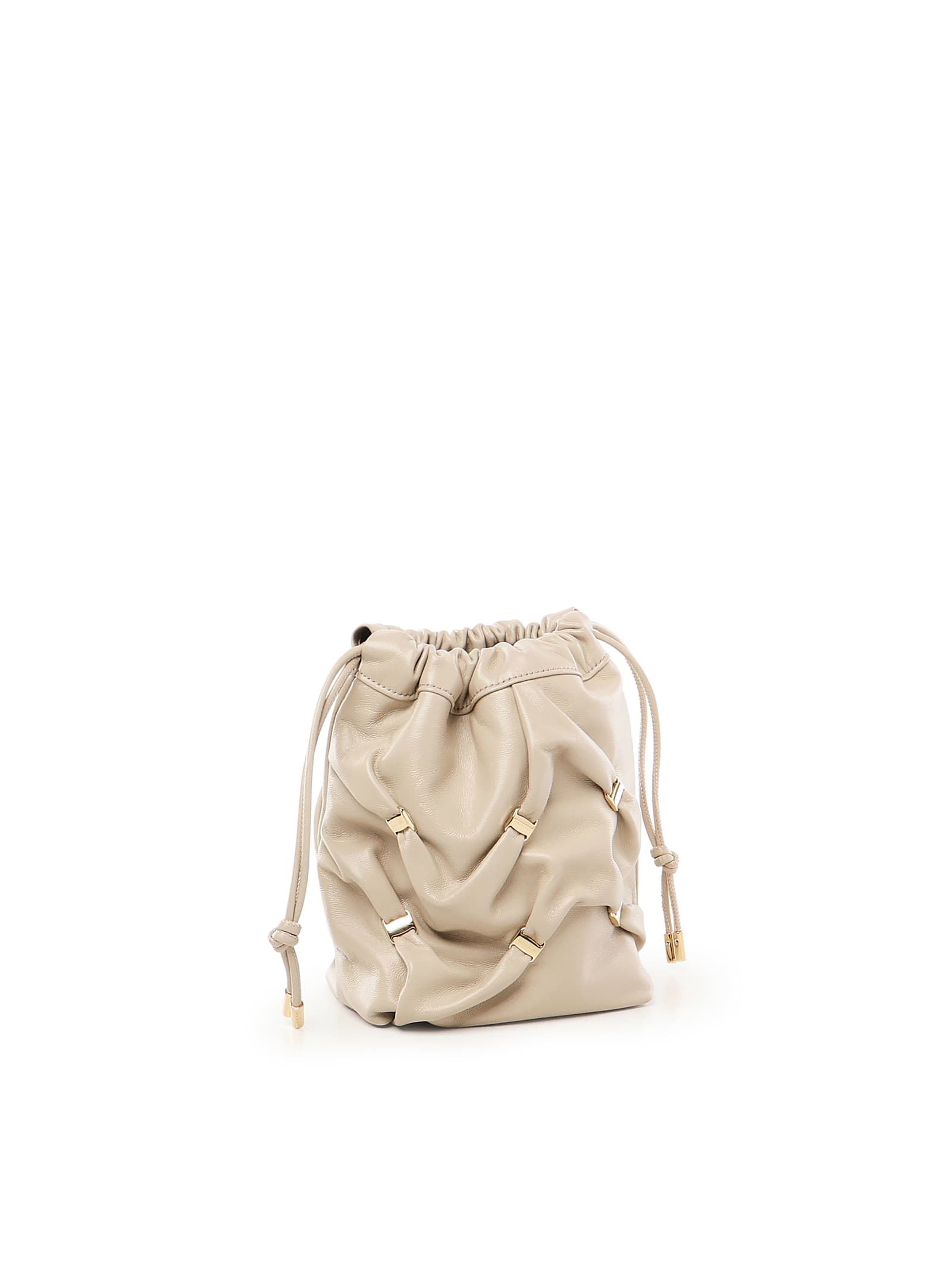 Ferragamo Mini Bucket In Beige