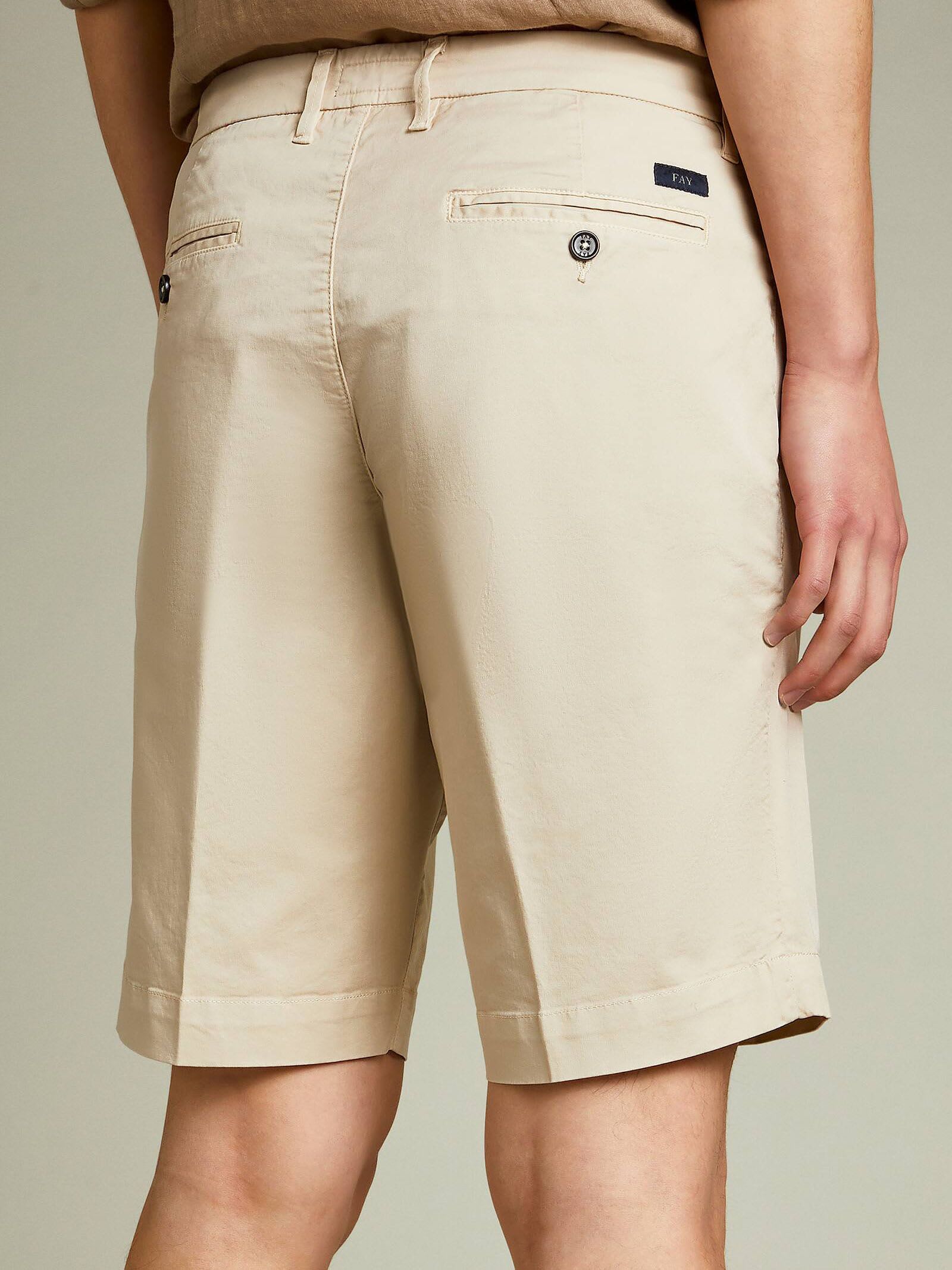 Shop Fay Light Beige Stretch-cotton Bermuda Shorts