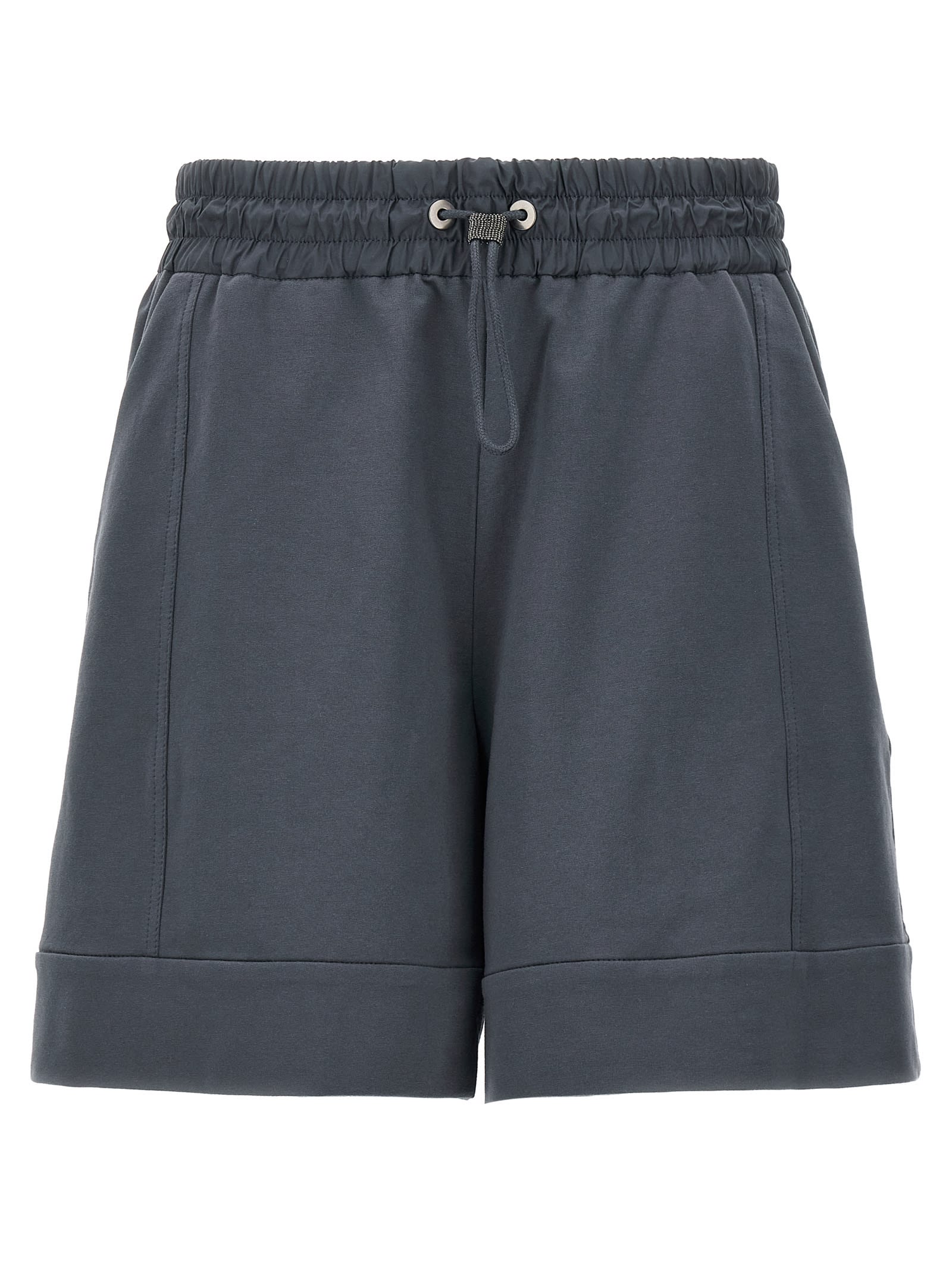 Shop Brunello Cucinelli Monile Drawstring Shorts In Gray