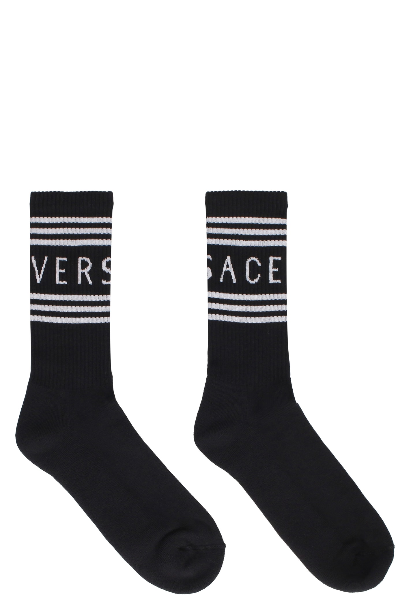 Versace Logo Cotton Blend Socks
