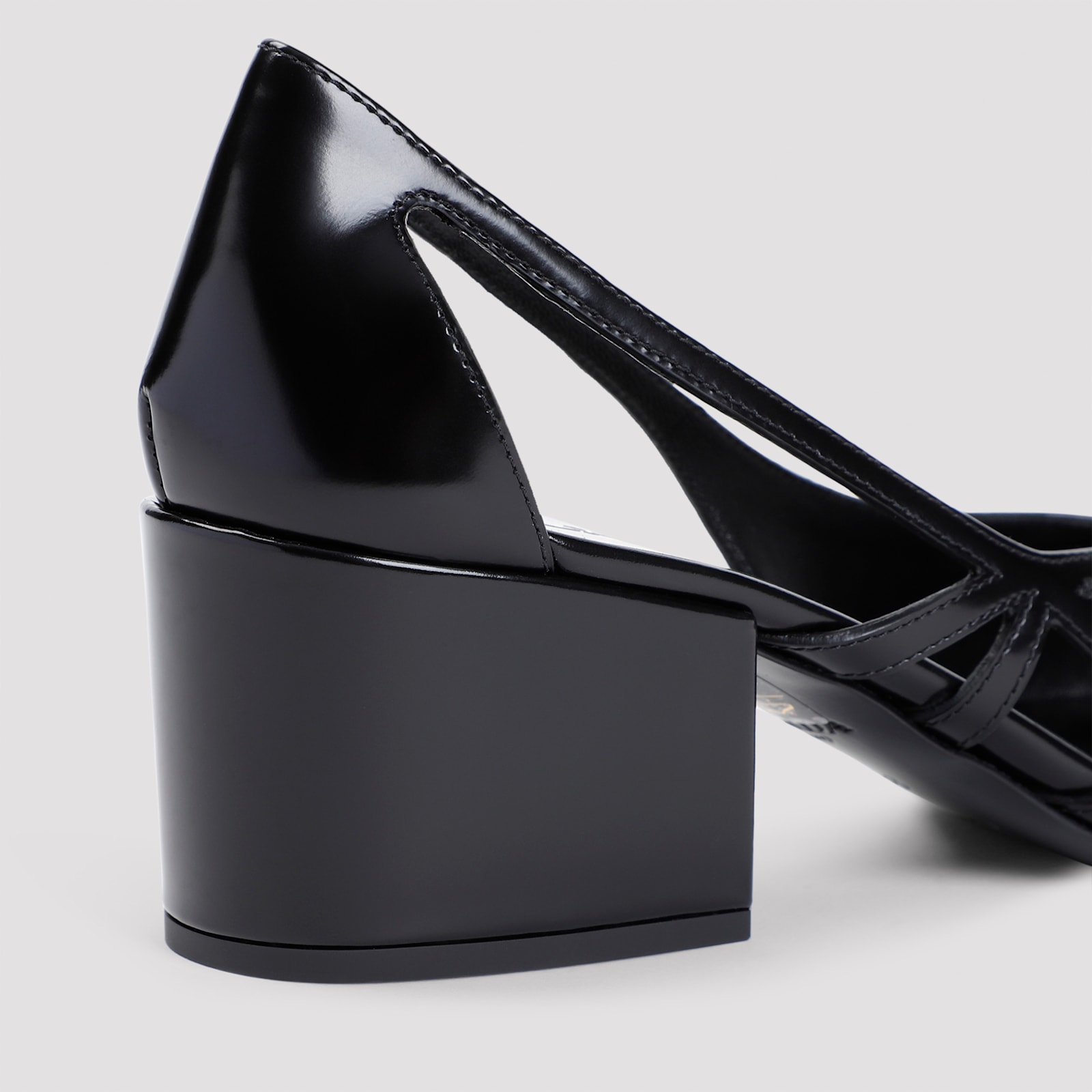 Prada Leather Cutout Block-heel Pumps In Animal Print