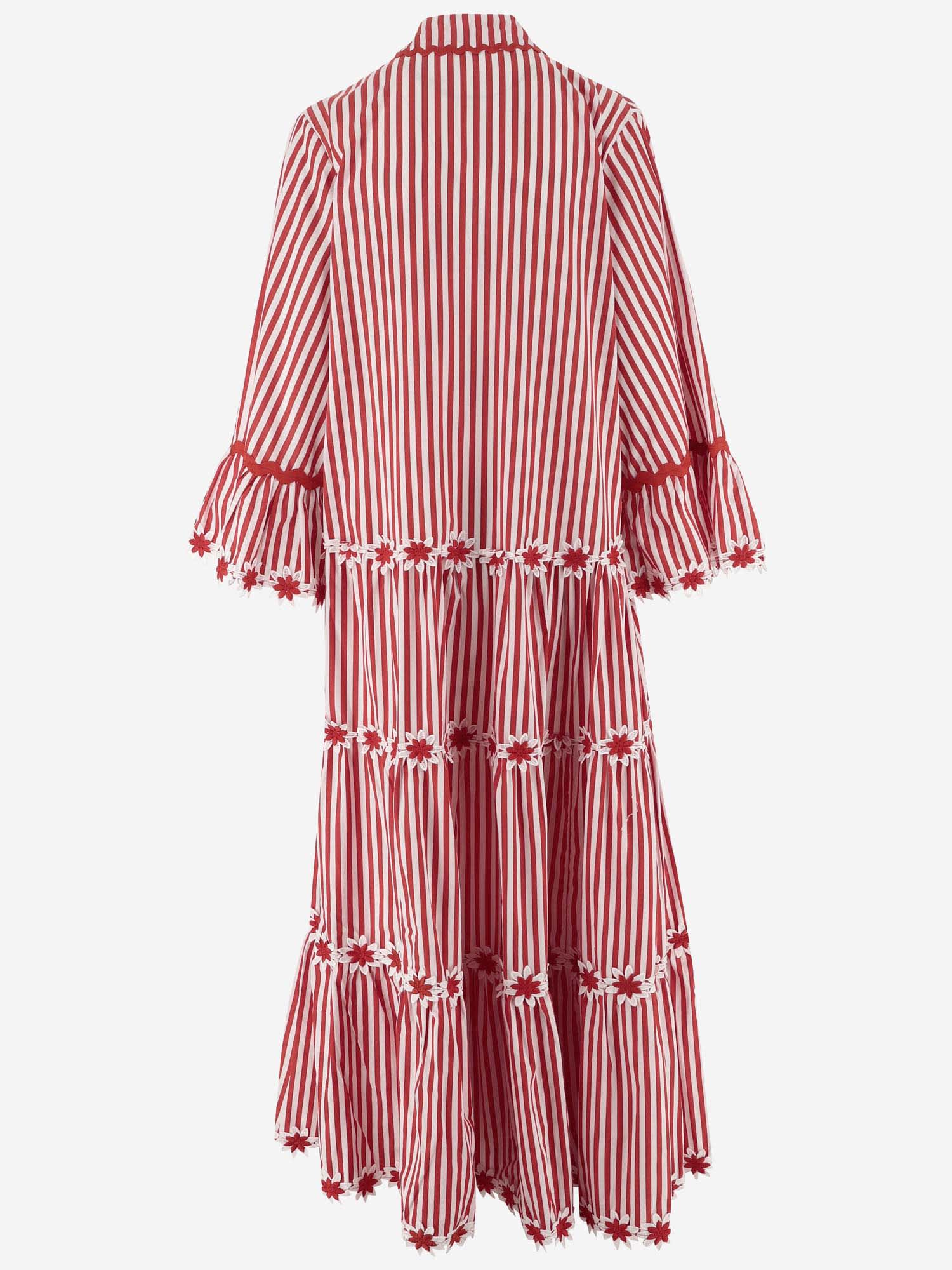 Shop Flora Sardalos Striped Cotton Maxi Dress In Red