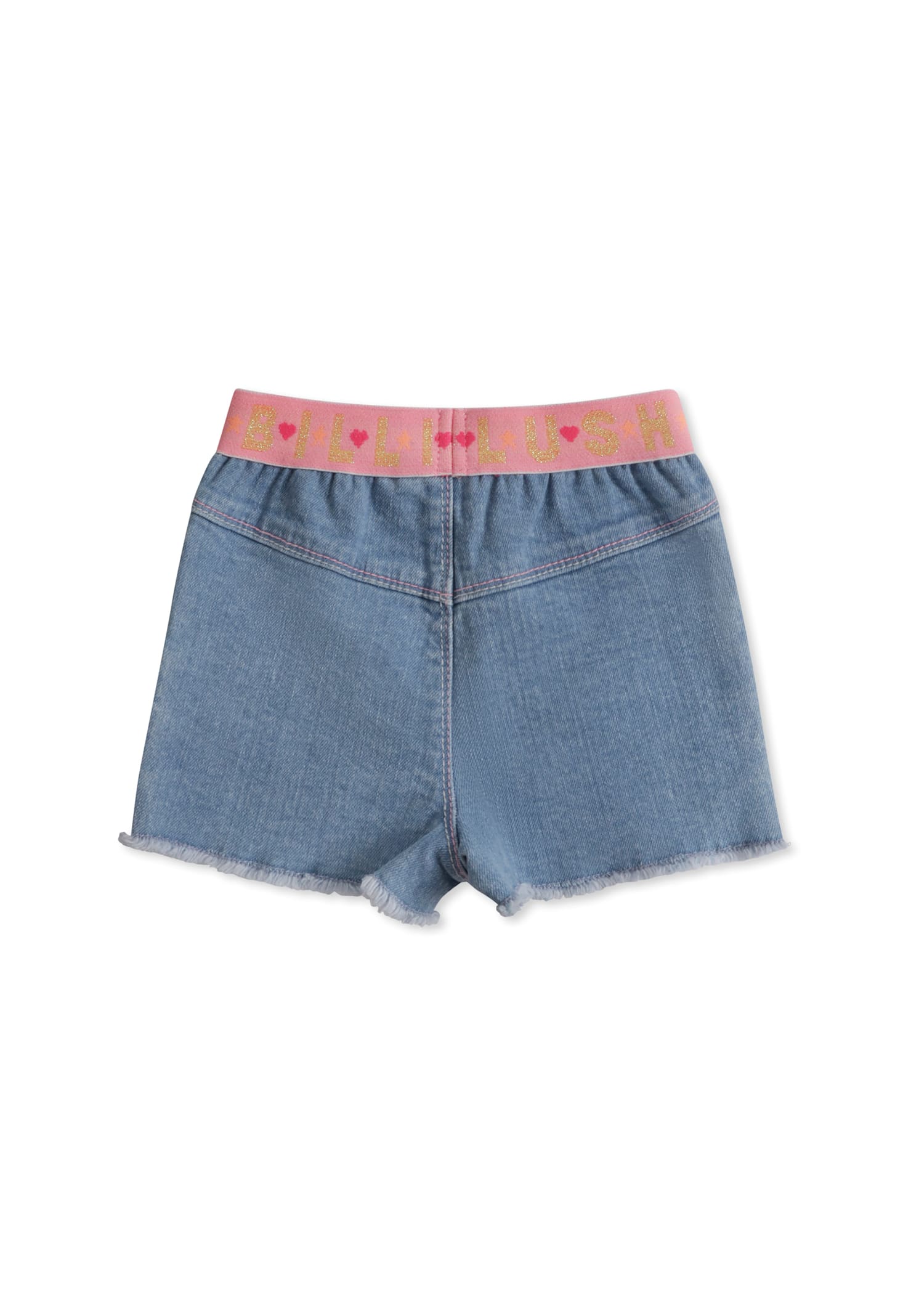 Billieblush Denim Shorts For Baby Girl In Blue