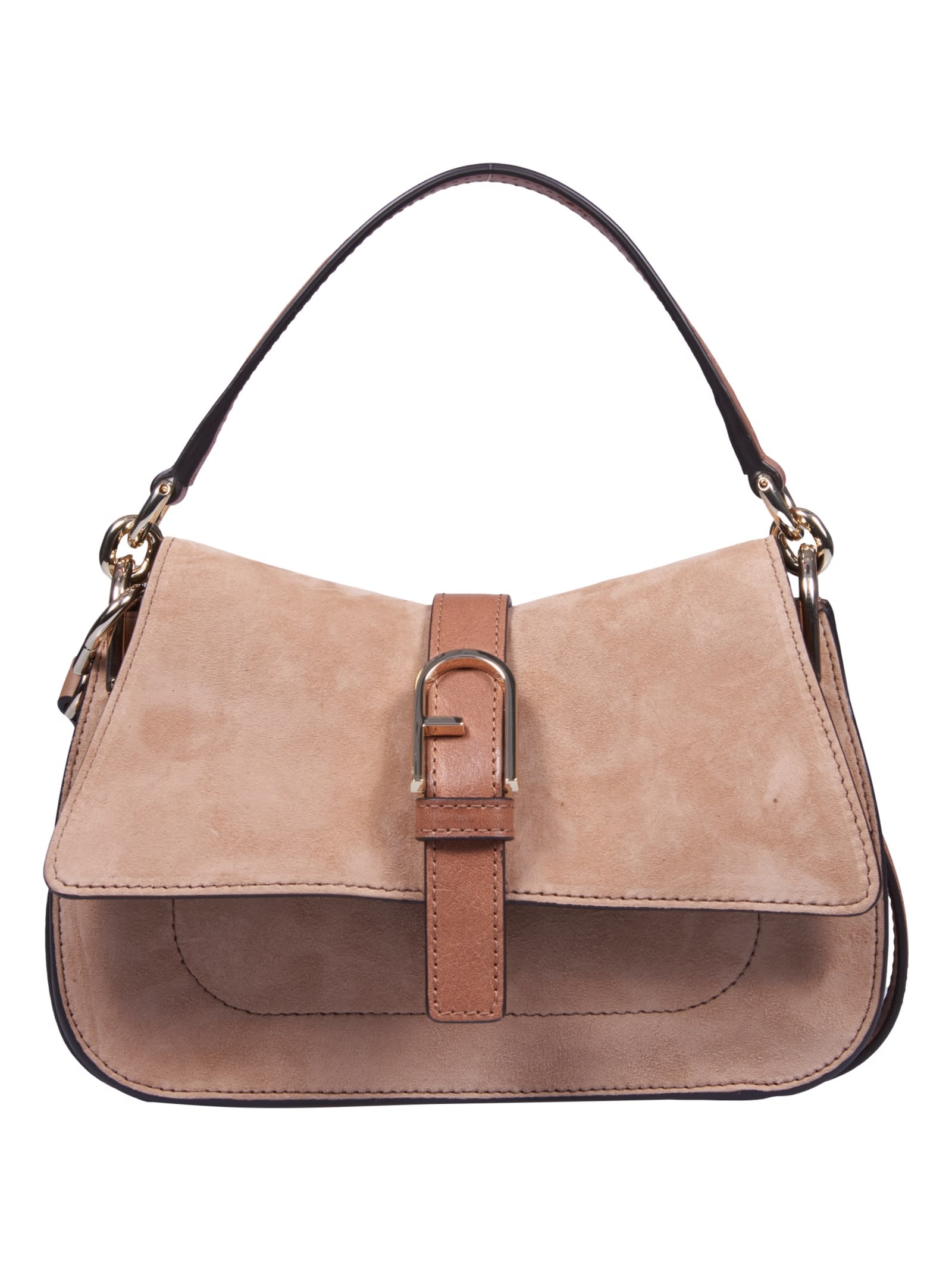 Shop Furla Flow Bag In Camel