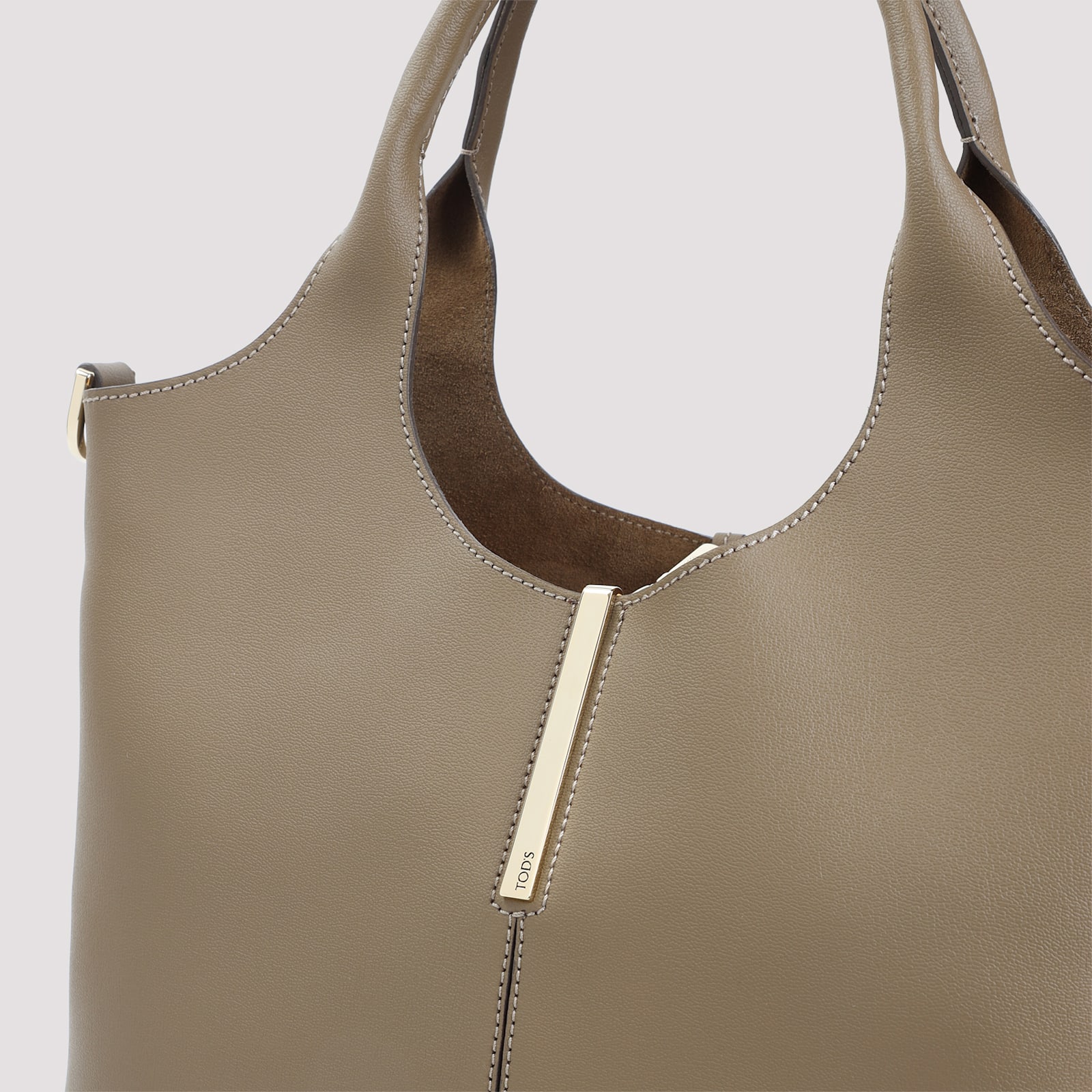 Tod's Lentil Brown Leather Ebr Double Handles Little Bag