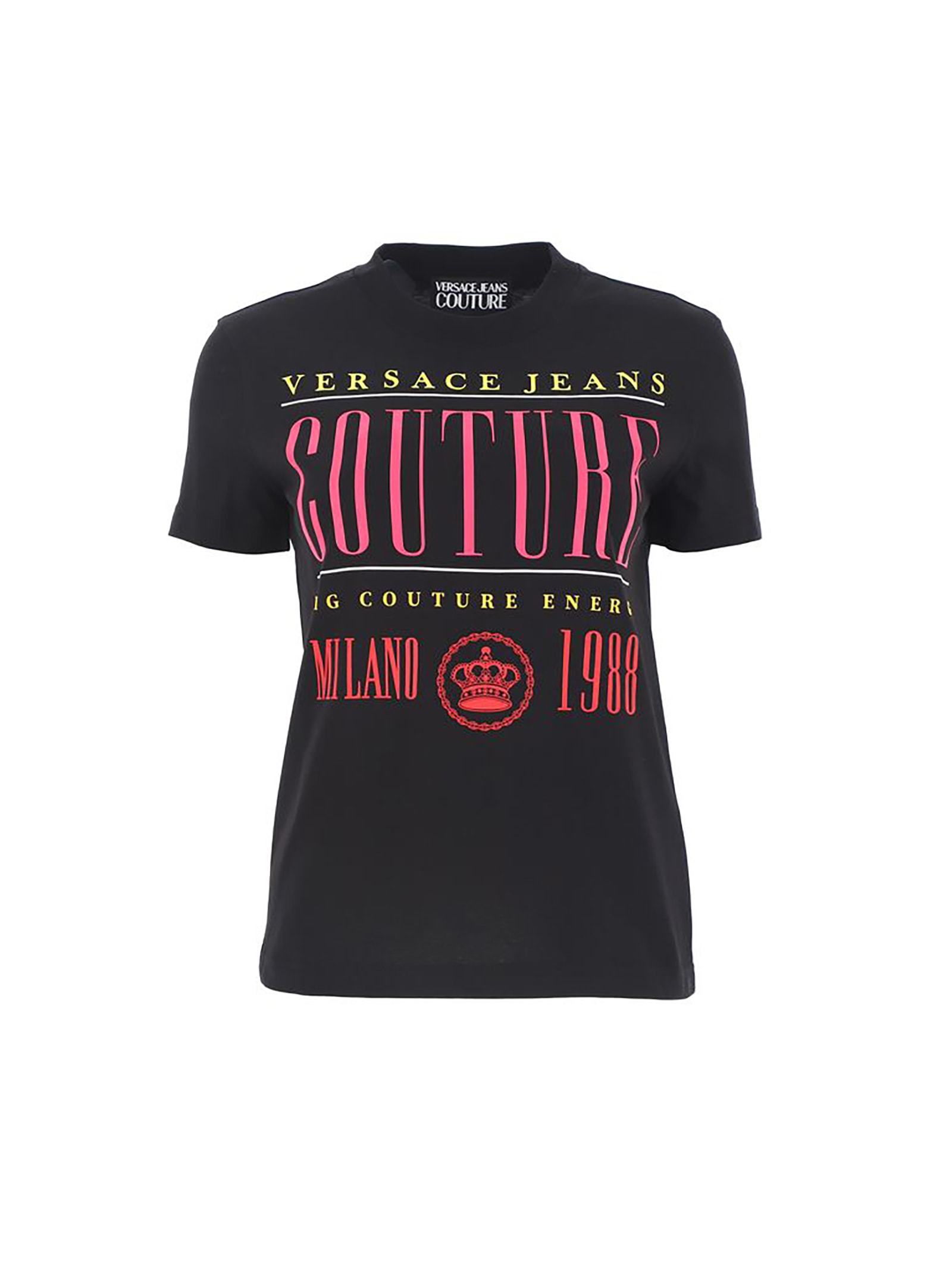 Versace Jeans Couture Organic Cotton T-shirt With Rubber Logo