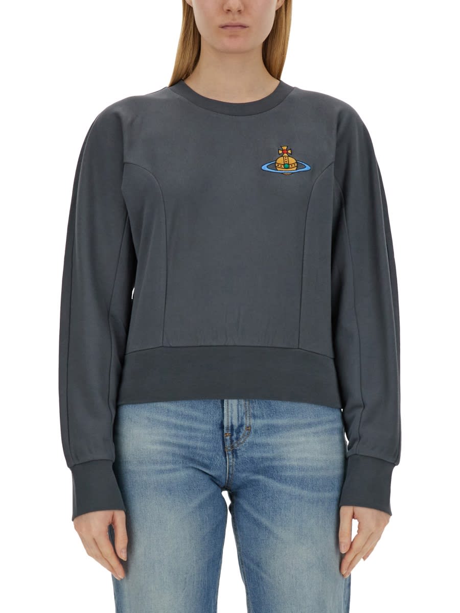 Shop Vivienne Westwood Sweatshirt Cynthia In Grey