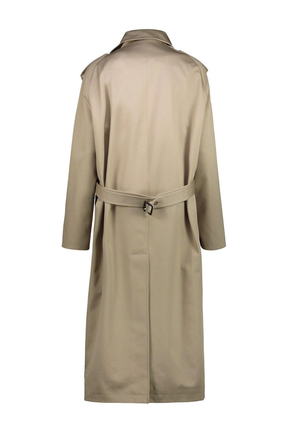 Shop Courrèges Buttoned Long Trench Coat In Beige