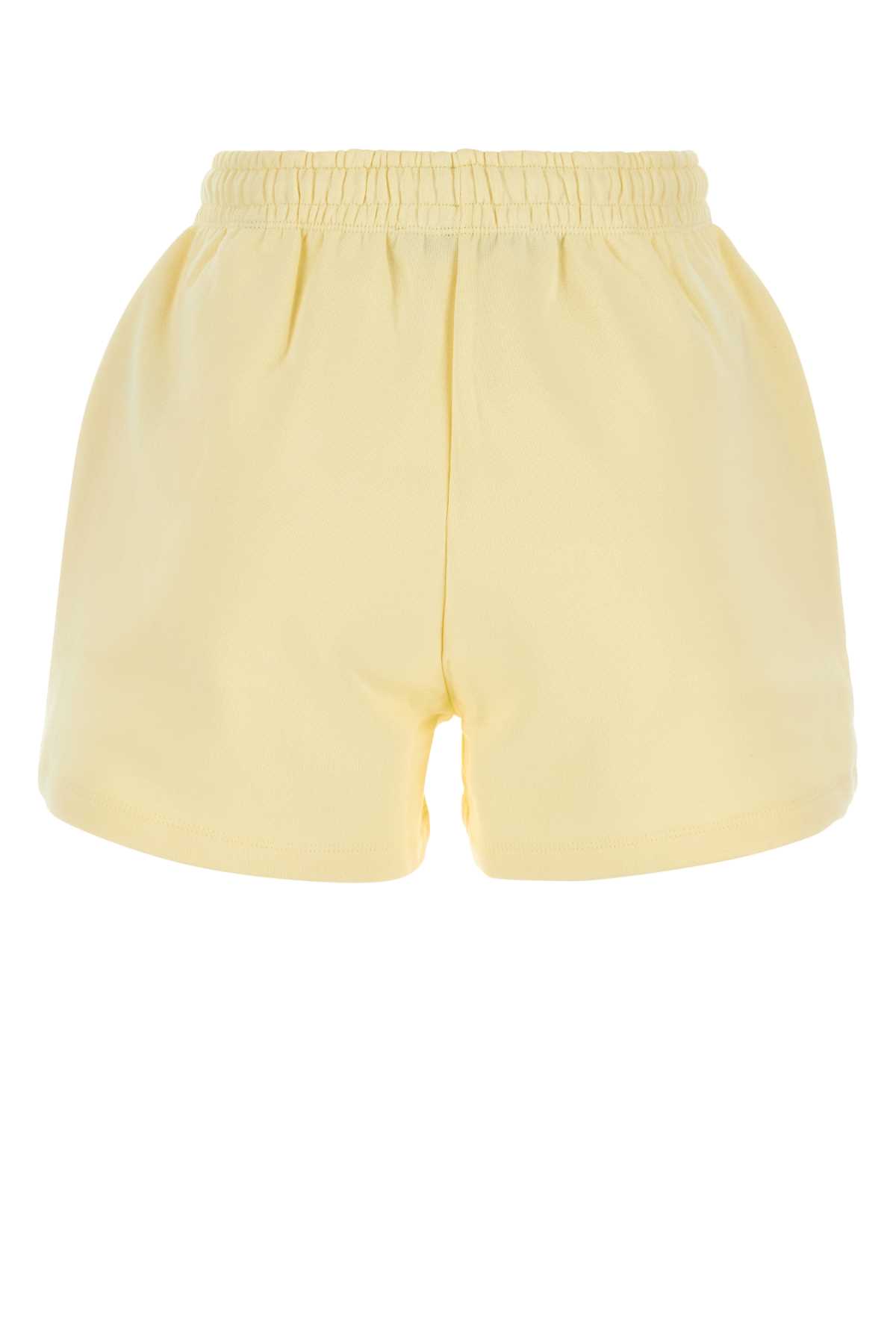 Rotate Birger Christensen Pastel Yellow Cotton Shorts In Trayellow