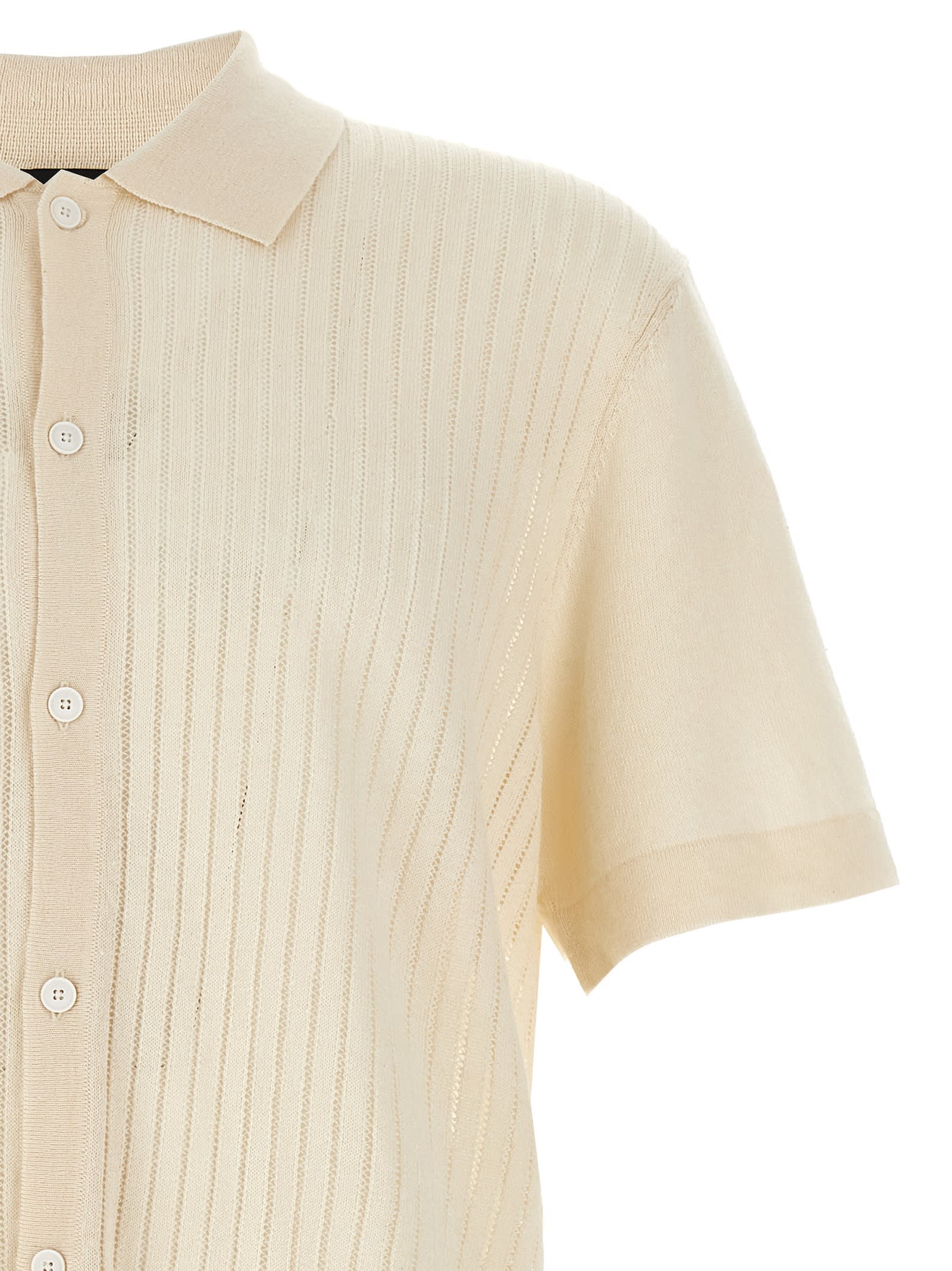 Hugo Boss Knitted Shirt Shirt And Blouse White In White