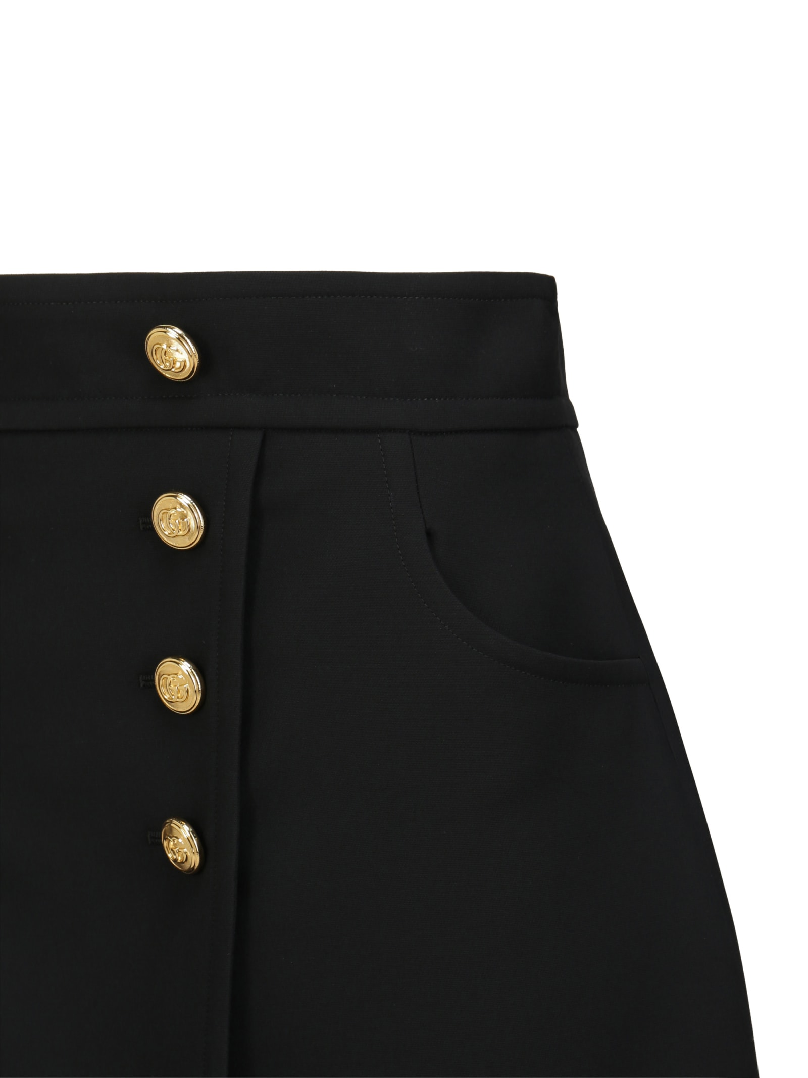 Shop Gucci Mini Skirt In Black