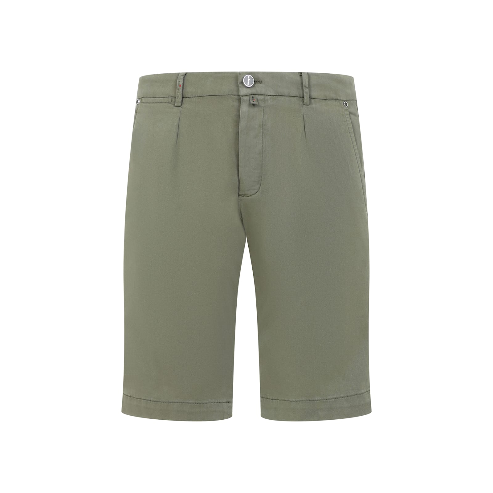 Shop Kiton Shorts In Verde Militare