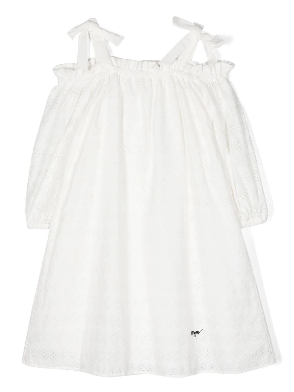 MSGM WHITE SANGALLO DRESS