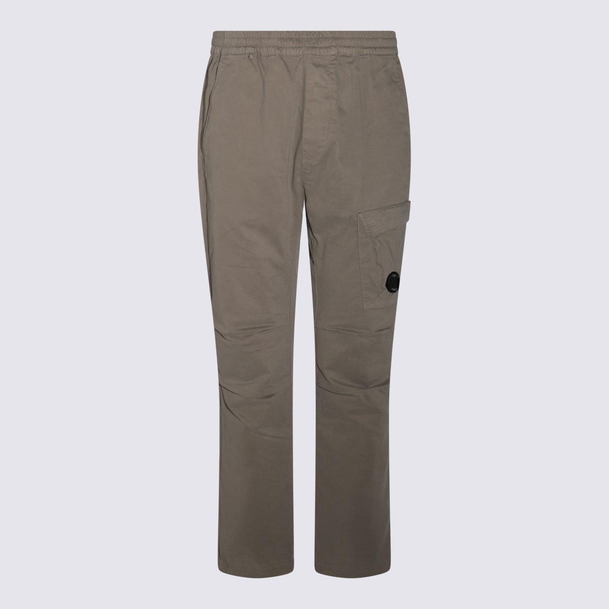 Shop C.p. Company Dark Beige Cotton Pants In Vintage Khaki