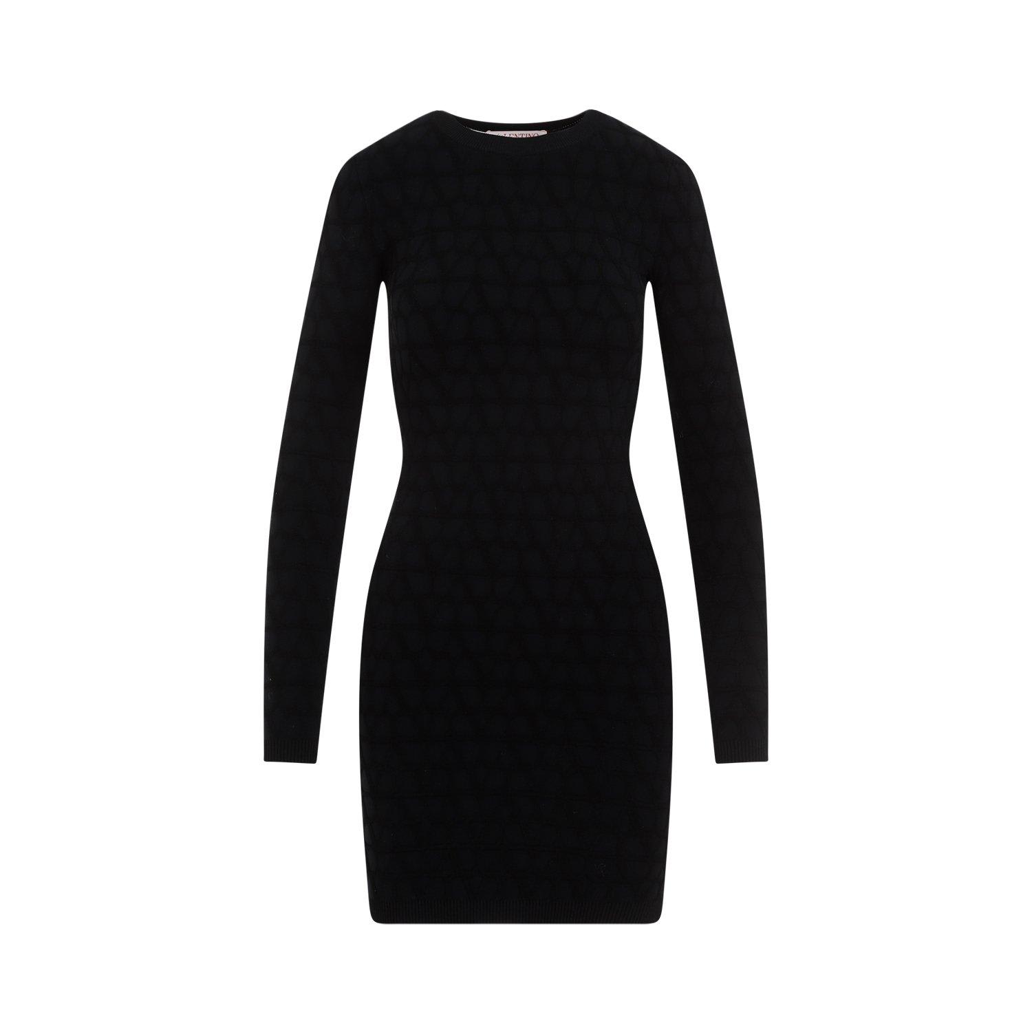 Shop Valentino Toile Iconographe Crewneck Dress In Black