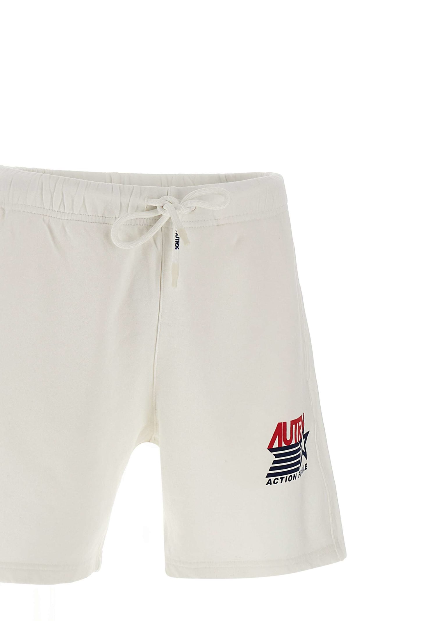 Shop Autry Iconic Action Cotton Shorts In White