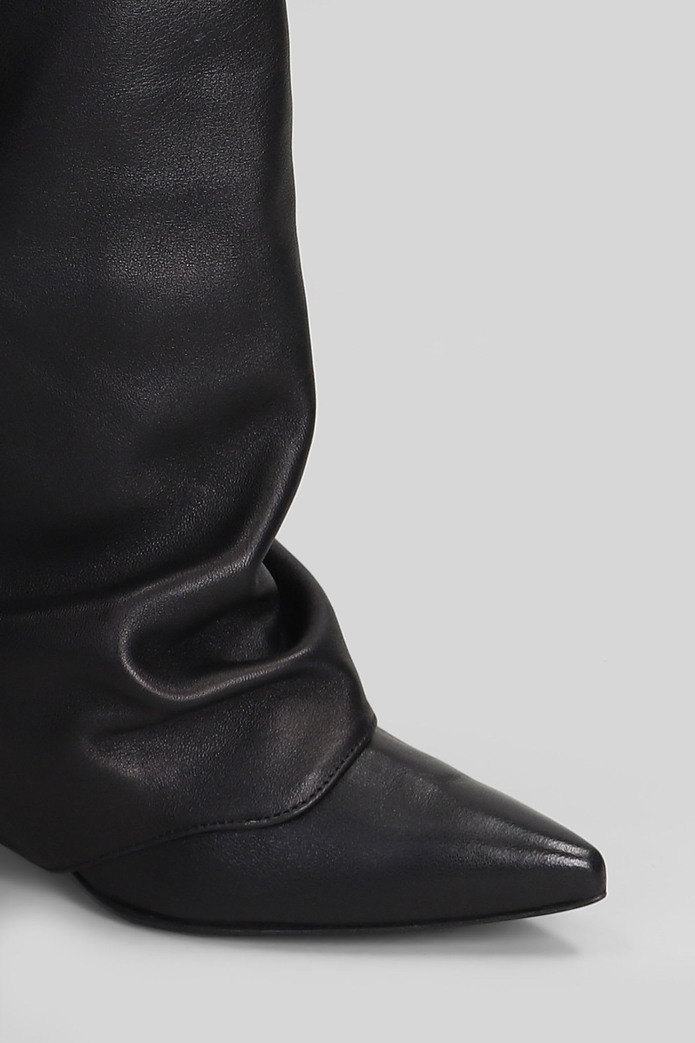 Alchimia High Heels Boots In Black Leather In Black