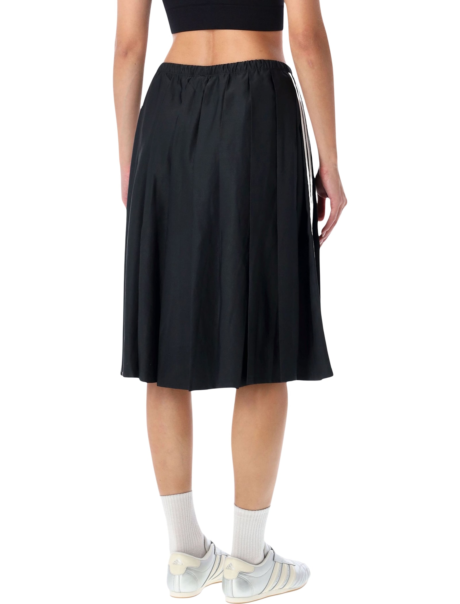 Adidas Originals Pleated Midi Skirt In Black