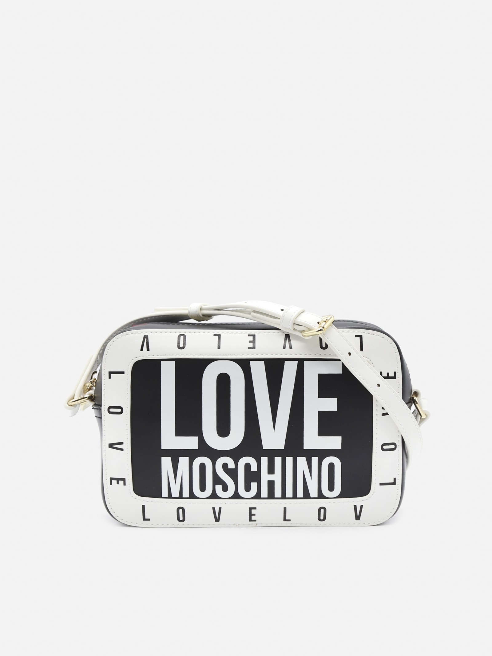 Love Moschino Shoulder Bag In Textured Texture With Contrasting Logo Print