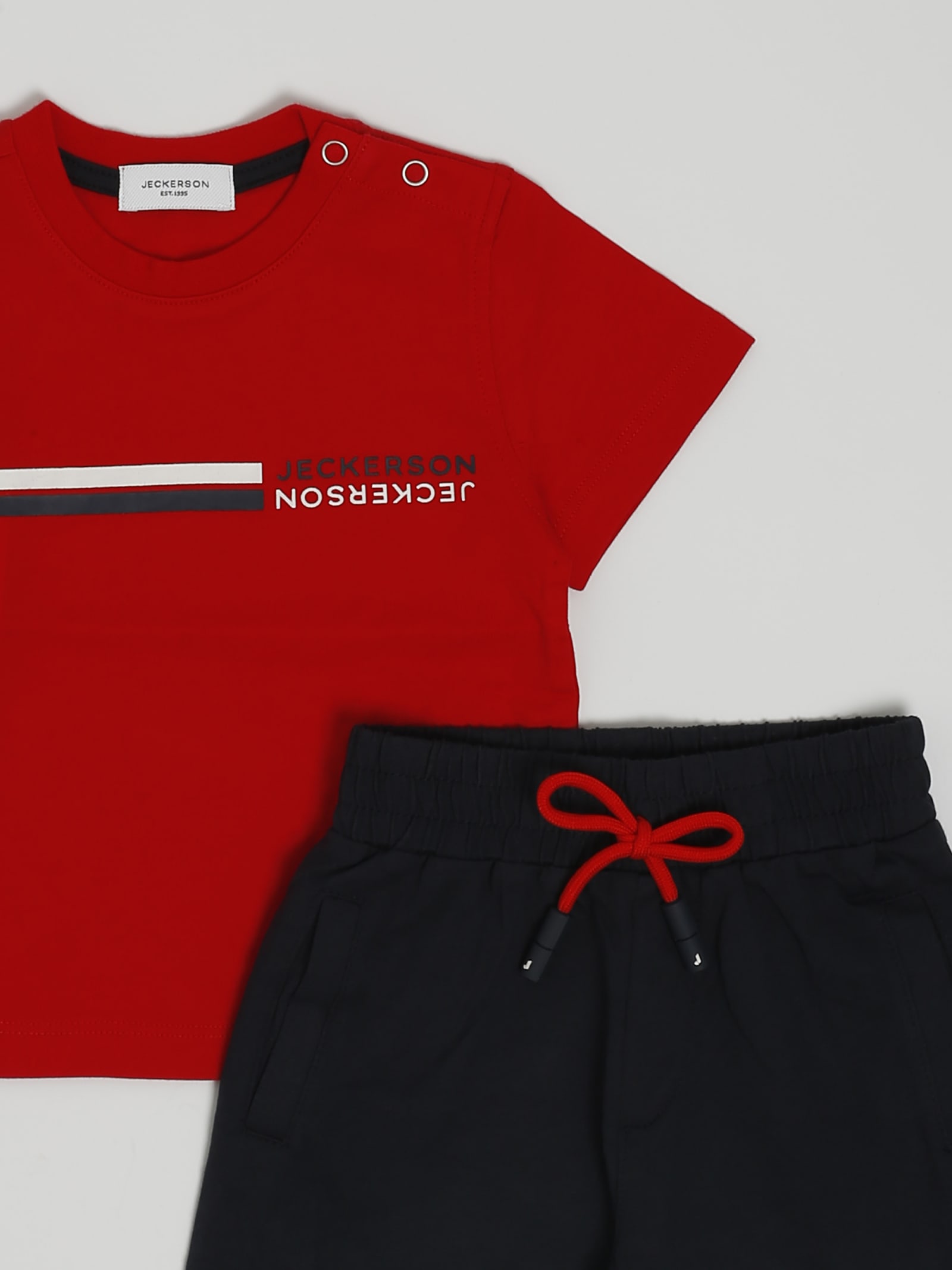 Shop Jeckerson T-shirt+shorts Suit In Rosso-blu