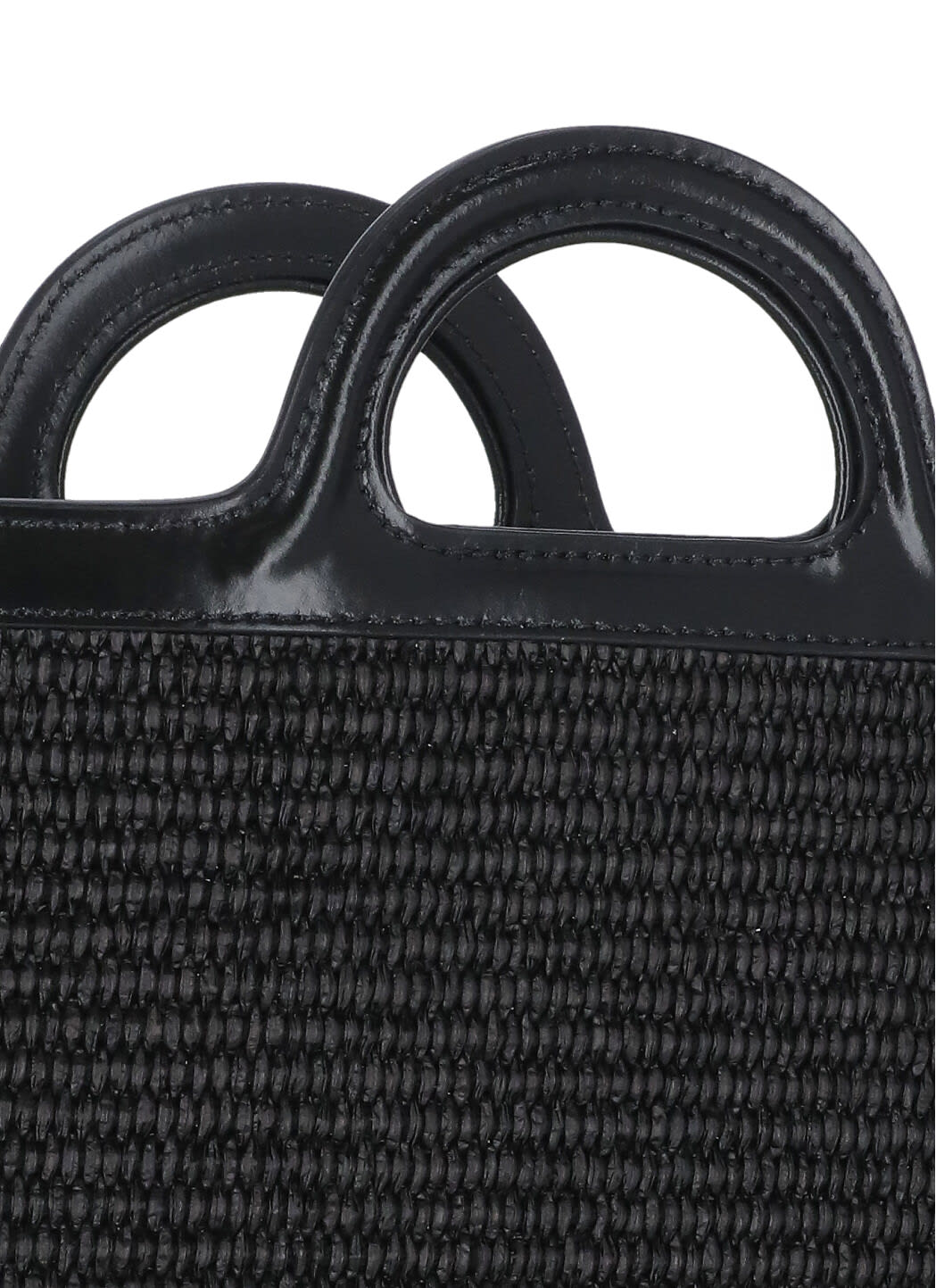 Shop Marni Rafia Shoulder Bag In Black