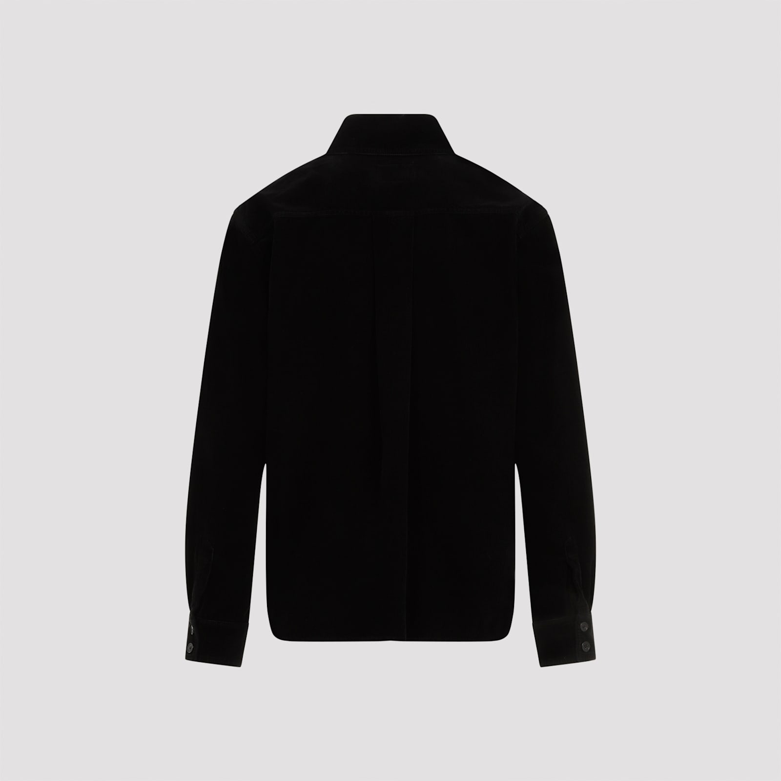 Shop Saint Laurent Cotton Overshirt In Deep Faded Black