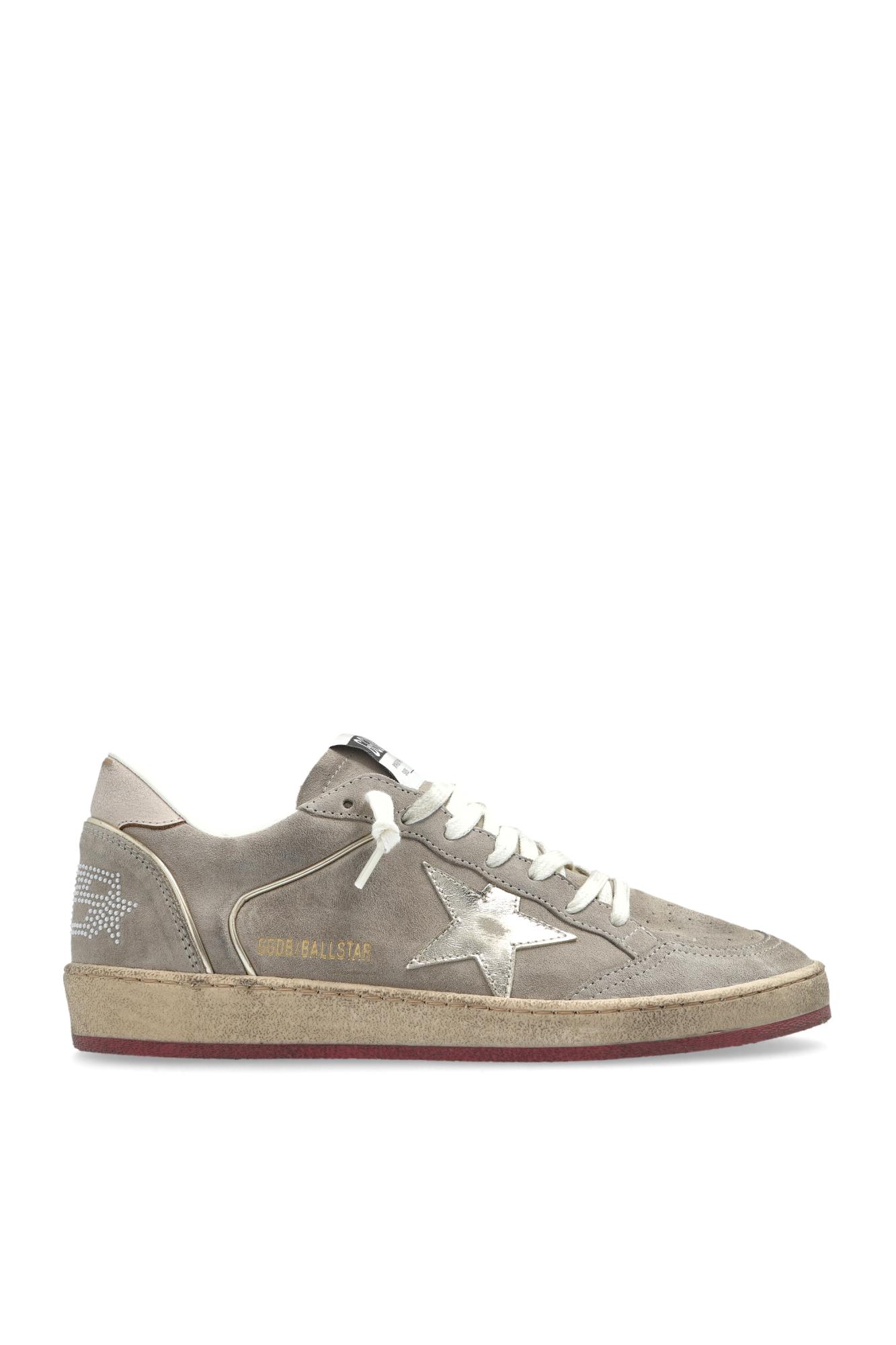 Golden Goose Light Beige Suede Sneakers With Star Detail In Pink