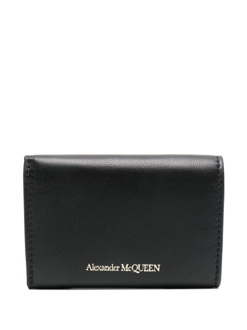 Shop Alexander Mcqueen Seal Card Holder In Black