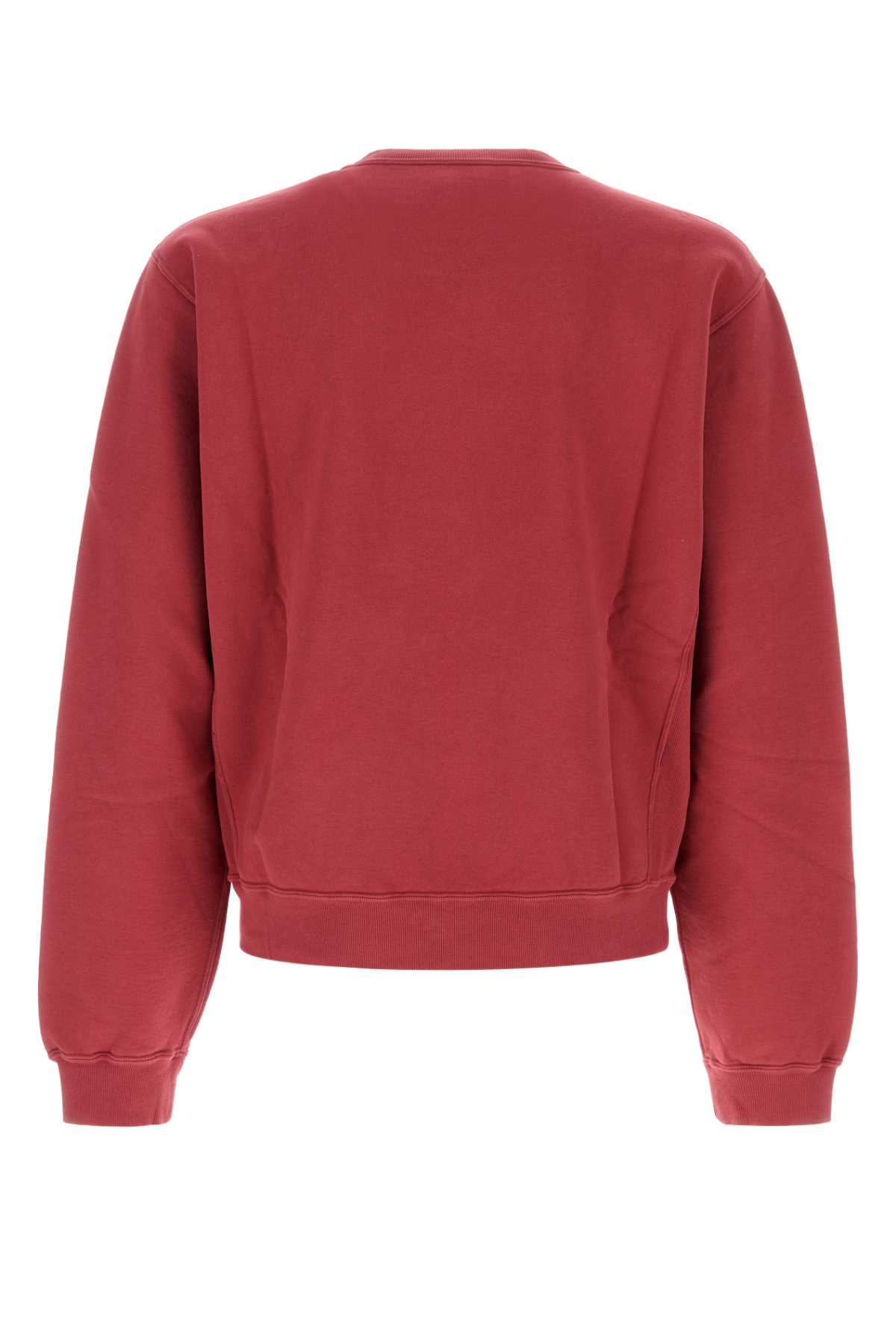 Saint Laurent Cotton Sweatshirt With Crew Neck And Long Sleeves In Pink