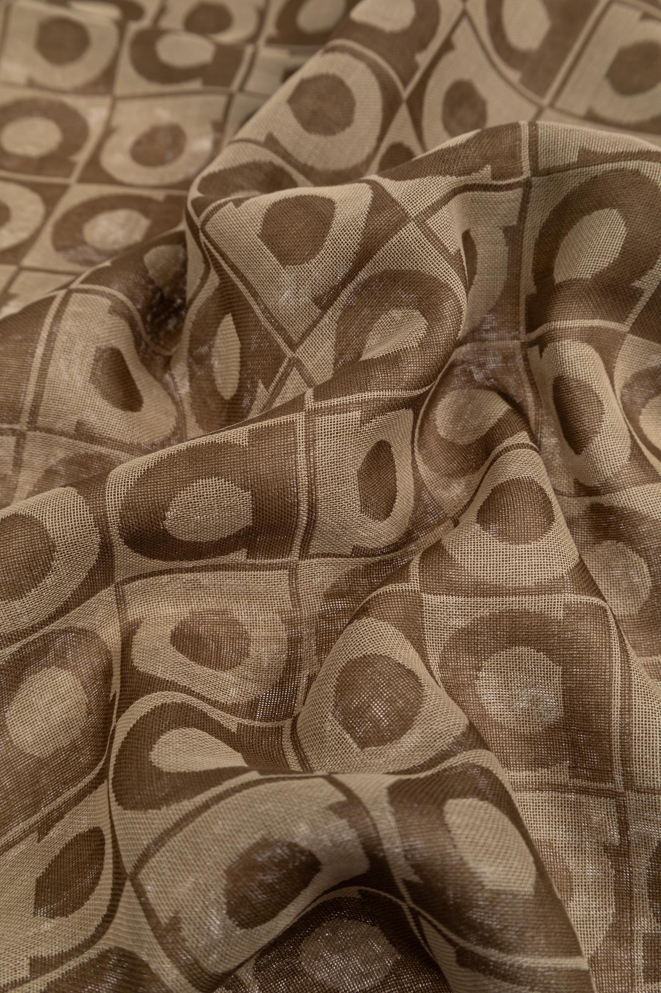 Ferragamo Scarf With Monogram In Brown