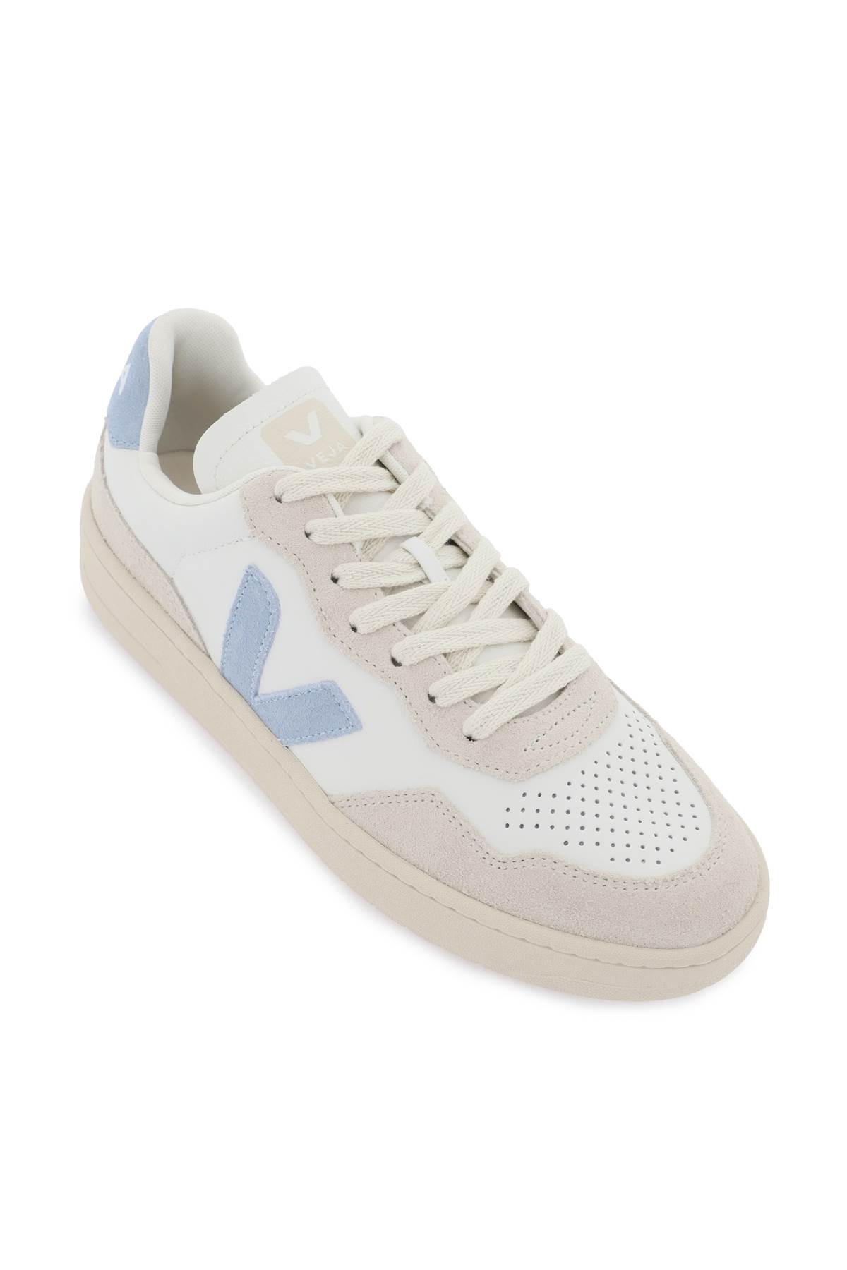 Shop Veja V-90 Sneakers In Extra White Steel (white)