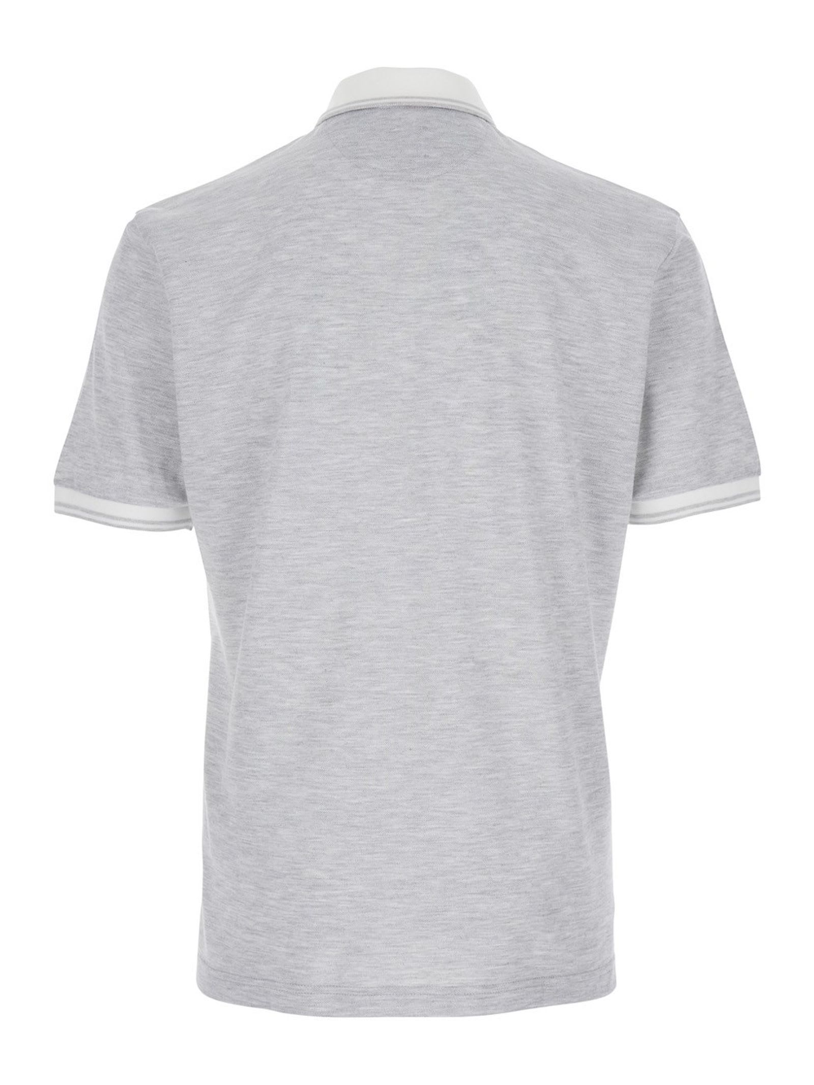 Eleventy Grey Polo Shirt With Classic Collar In And Front Button Closure In Cotton Man In Grey