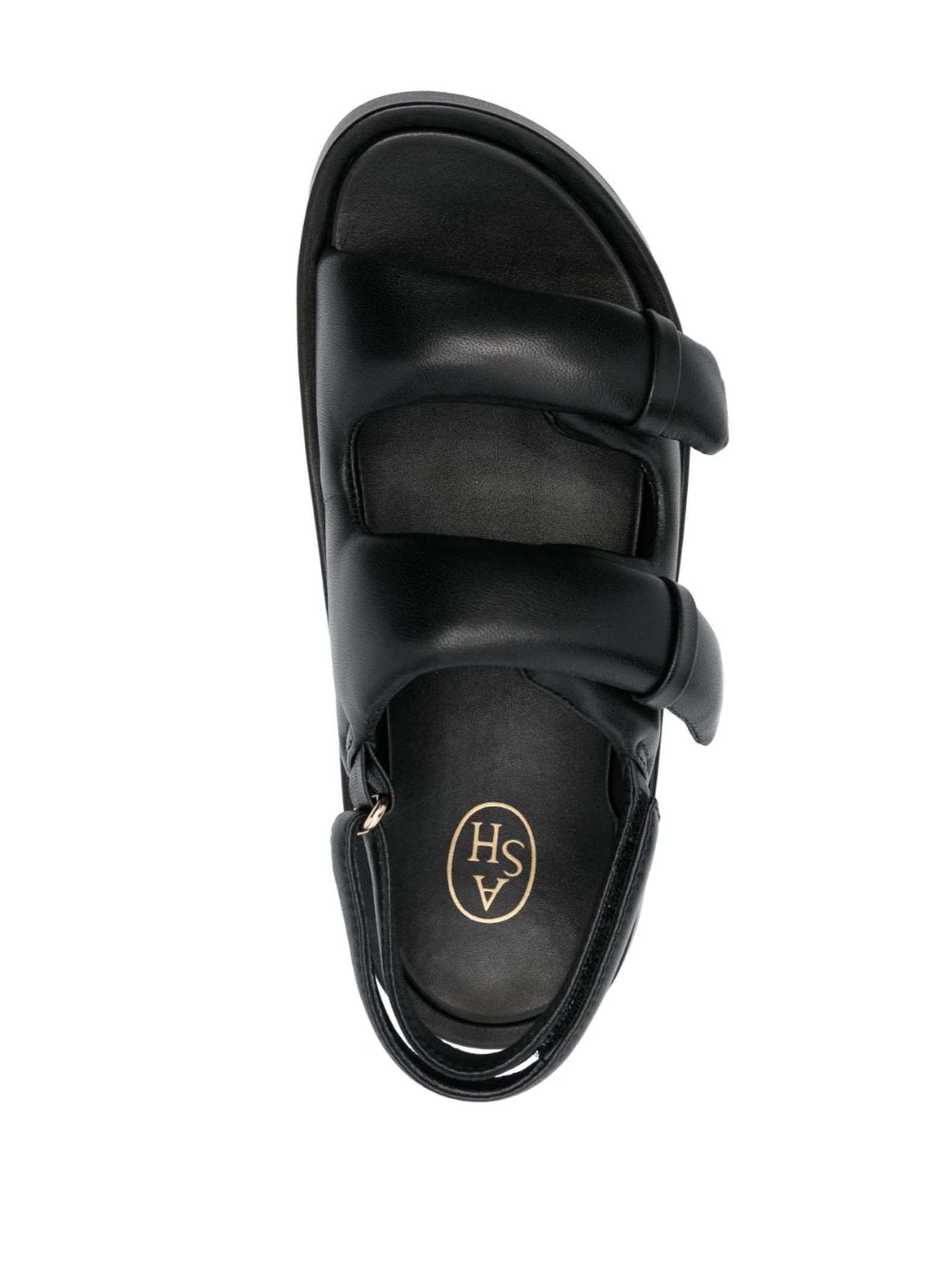 Shop Ash Black Calf Leather Vinci Sandals