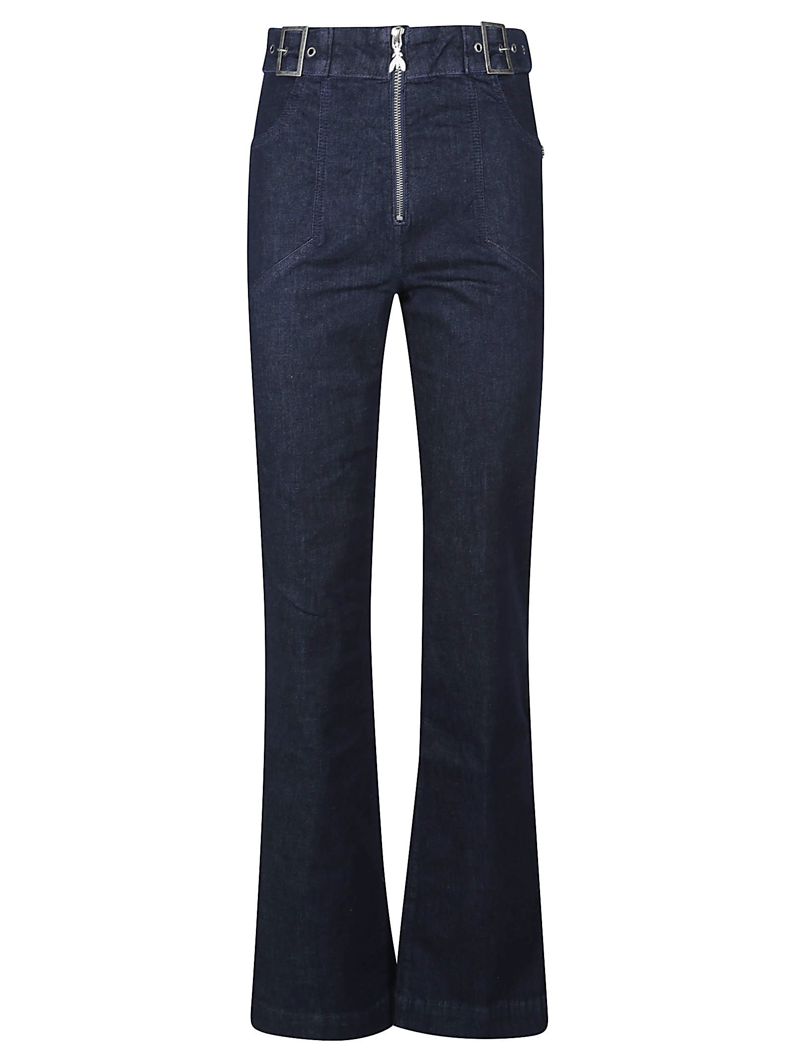 Patrizia Pepe Zip-fly Buckle-fastening Jeans In Blue