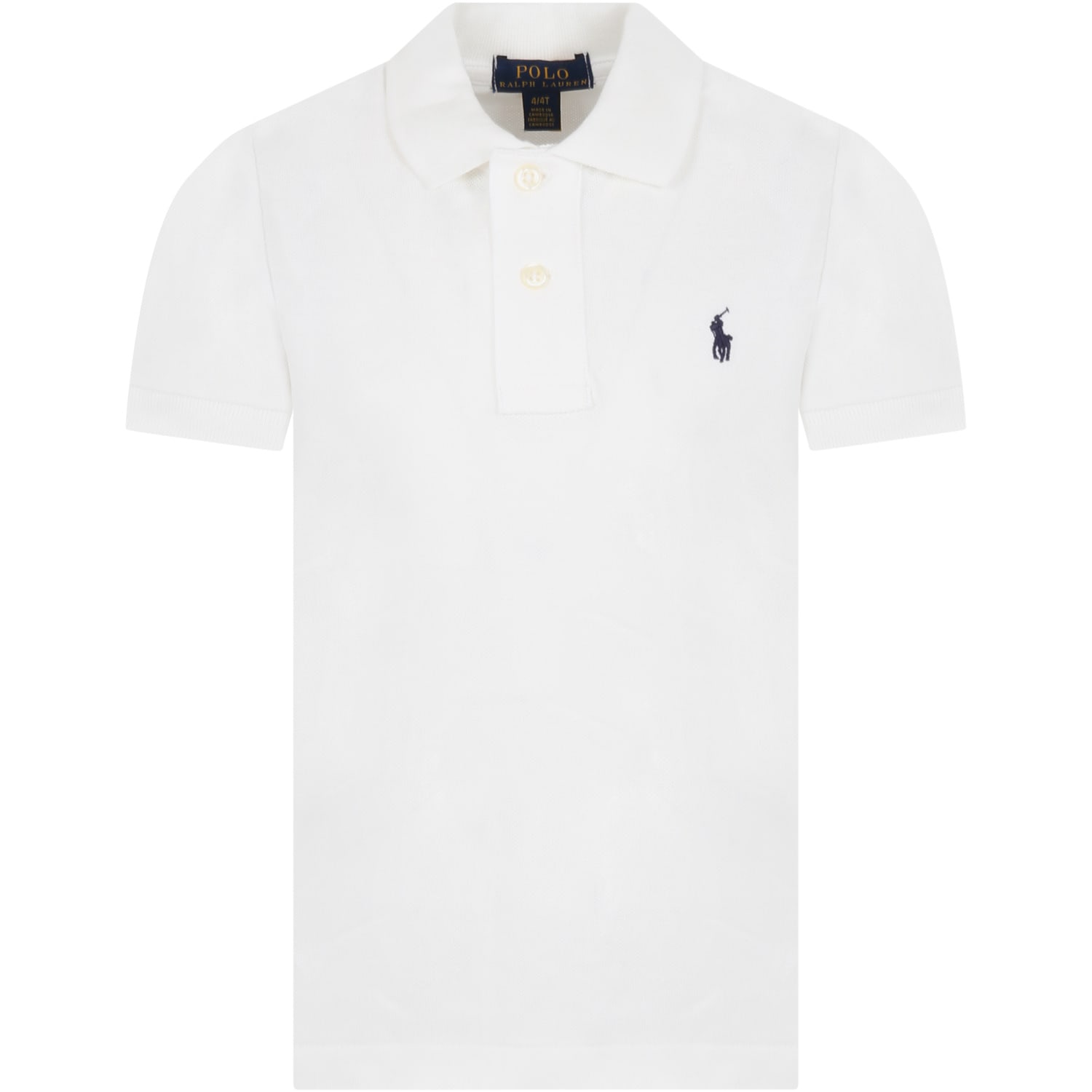 Ralph Lauren White Polo Shirt For Boy With Pony Logo
