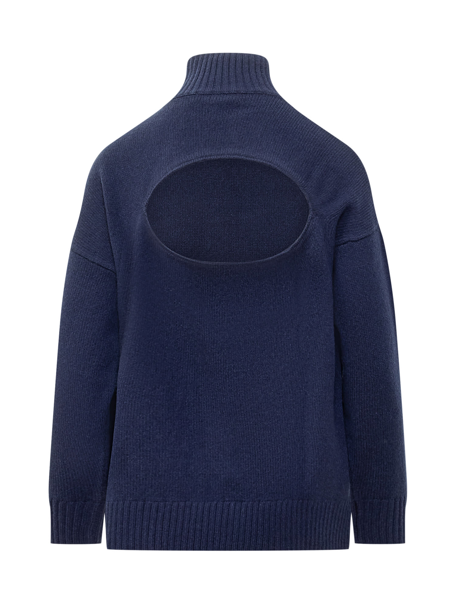 Shop Victoria Beckham High Neck Sweater In Navy