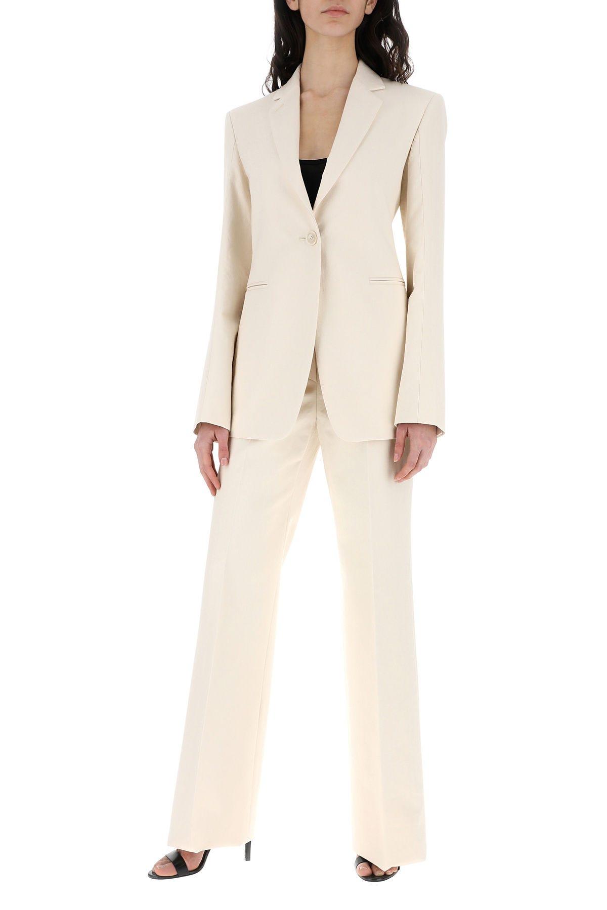 Shop Sportmax Ivory Cotton Anselmo Blazer  In Butter