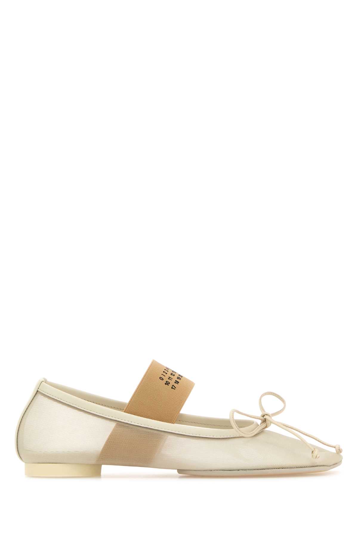 Mm6 Maison Margiela Ivory Mesh Ballerinas