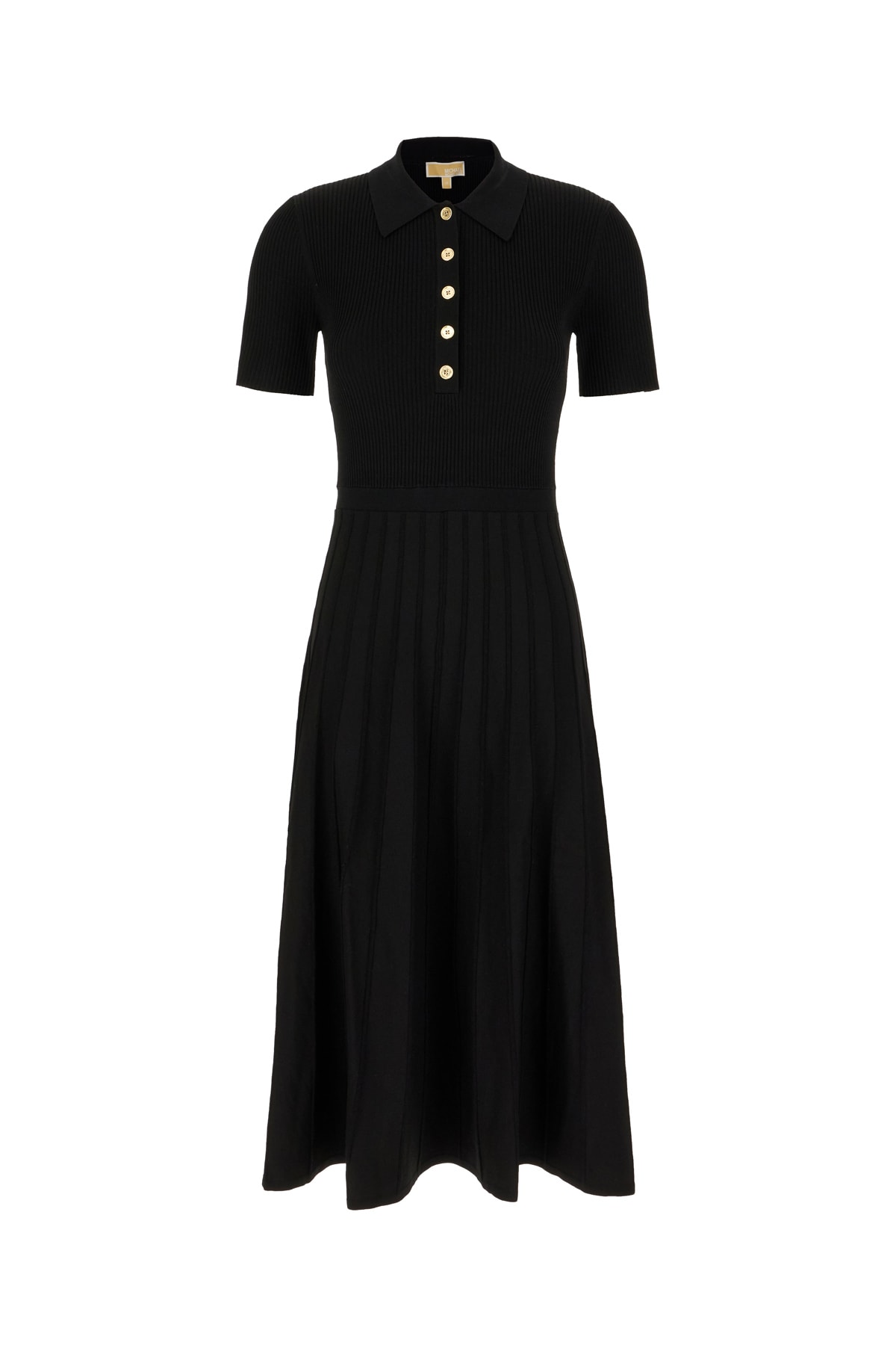 Michael Kors Black Viscose Blend Midi Dress
