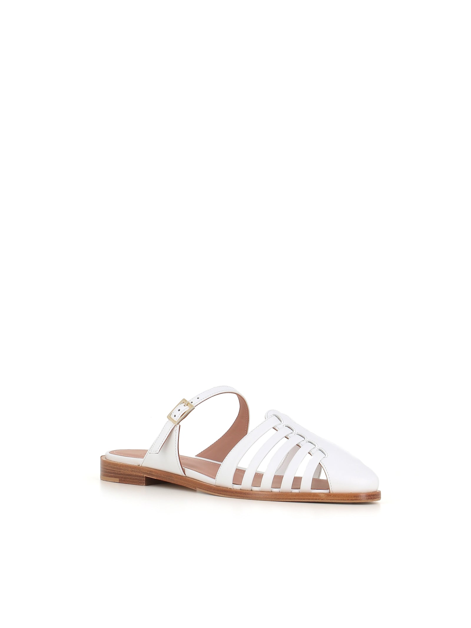 Malone Souliers Eleonora Leather Fisherman Mule Sandals In White