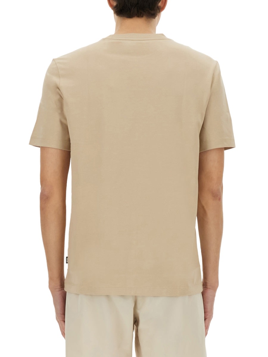 Hugo Boss Boss Cotton Jersey T Shirt In Beige