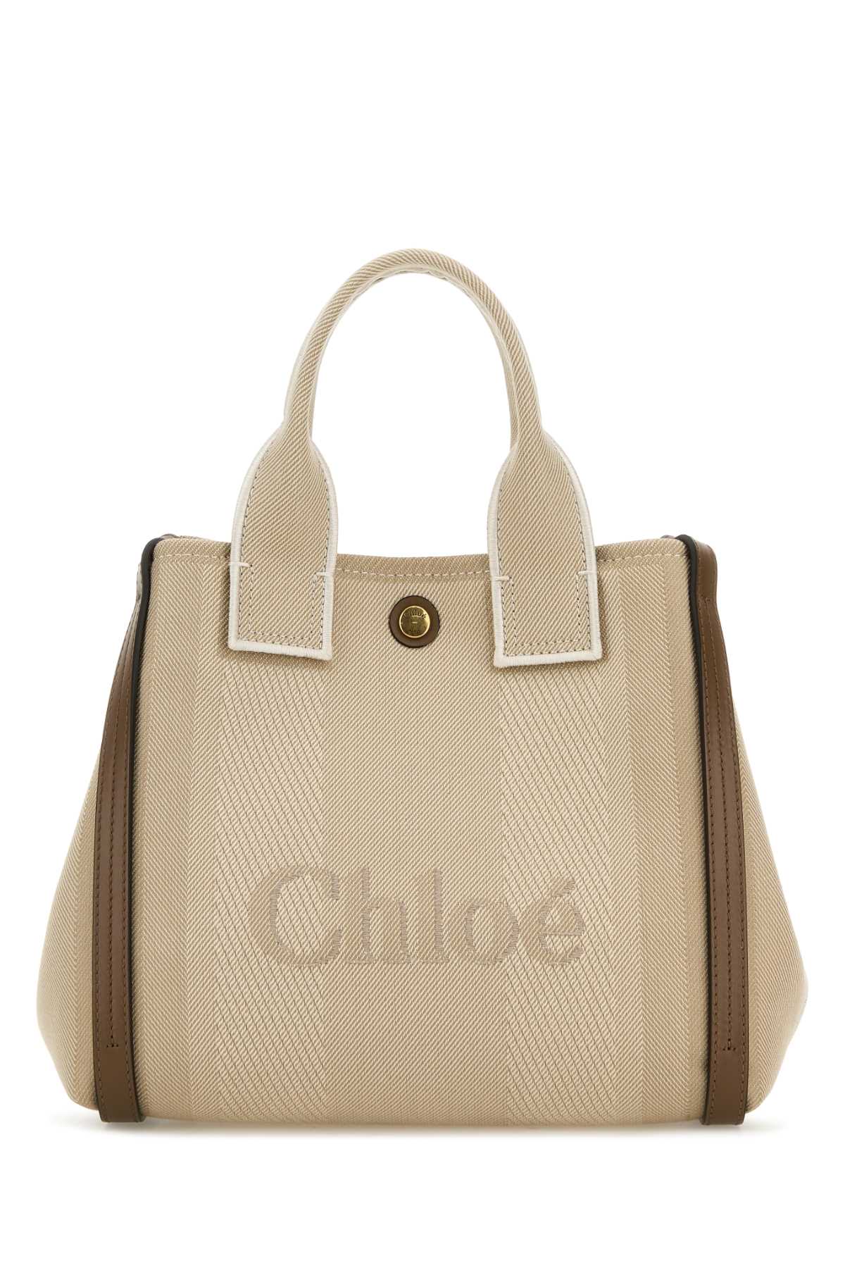 Chloé Multicolor Canvas Small Chloã© Carry Shopping Bag In Brown