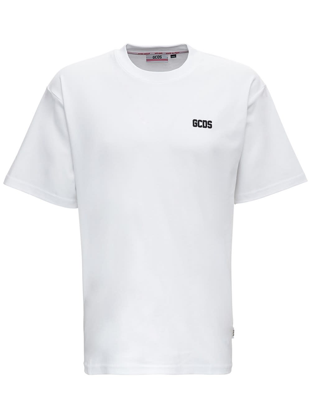 GCDS White Cotton T-shirt With Logo
