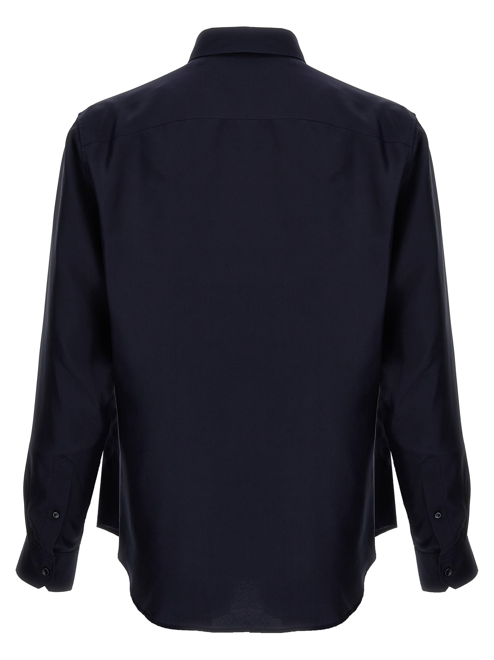 Shop Giorgio Armani Silk Shirt In Blue