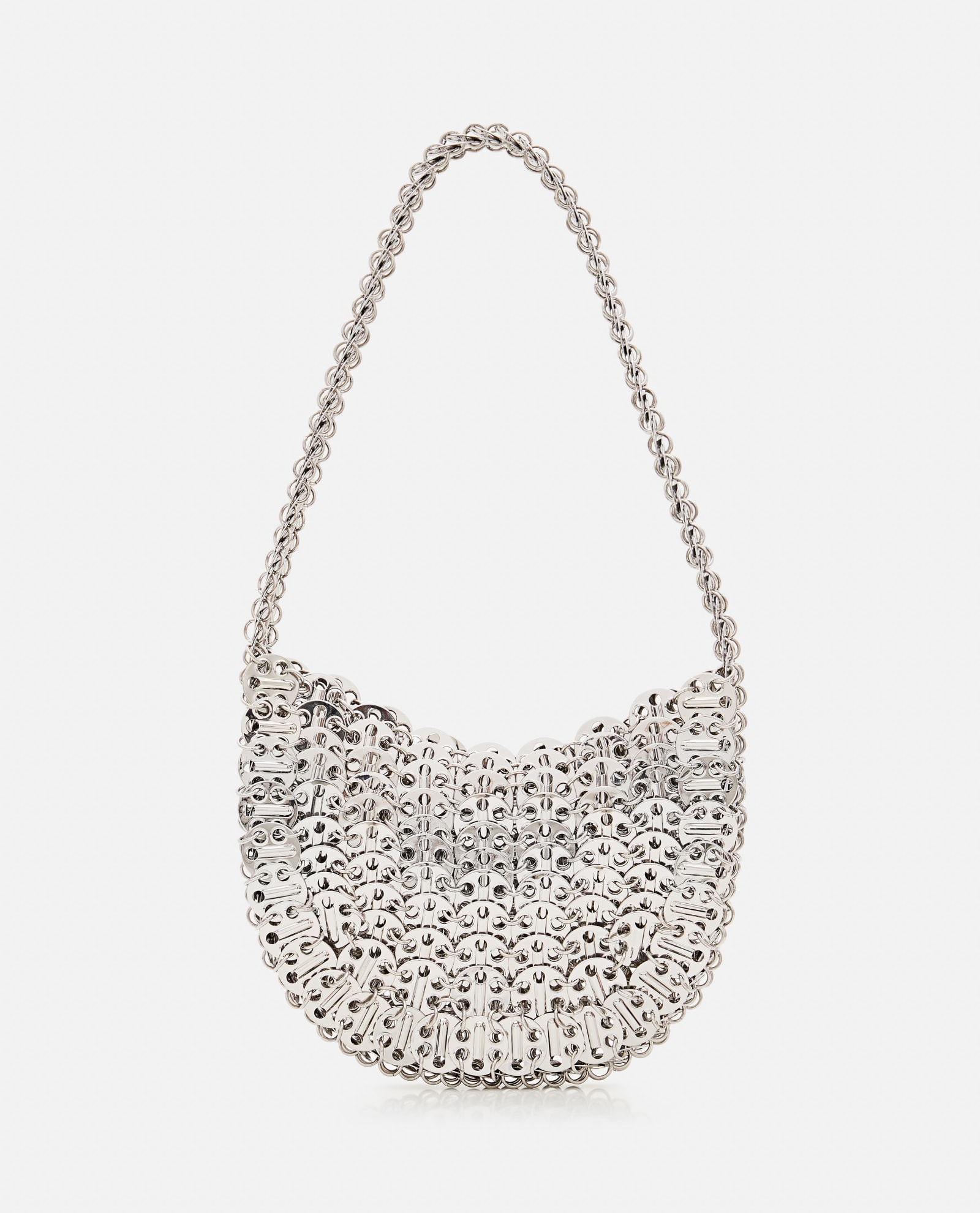 Shop Rabanne 1969 Moon Shouder Bag In Silver