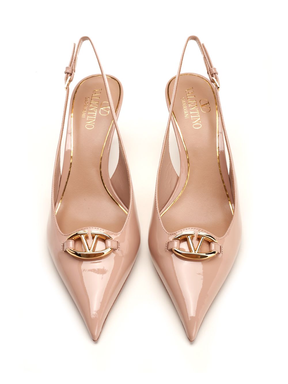 Shop Valentino Vlogo The Bold Edition Slingback Pumps In Beige