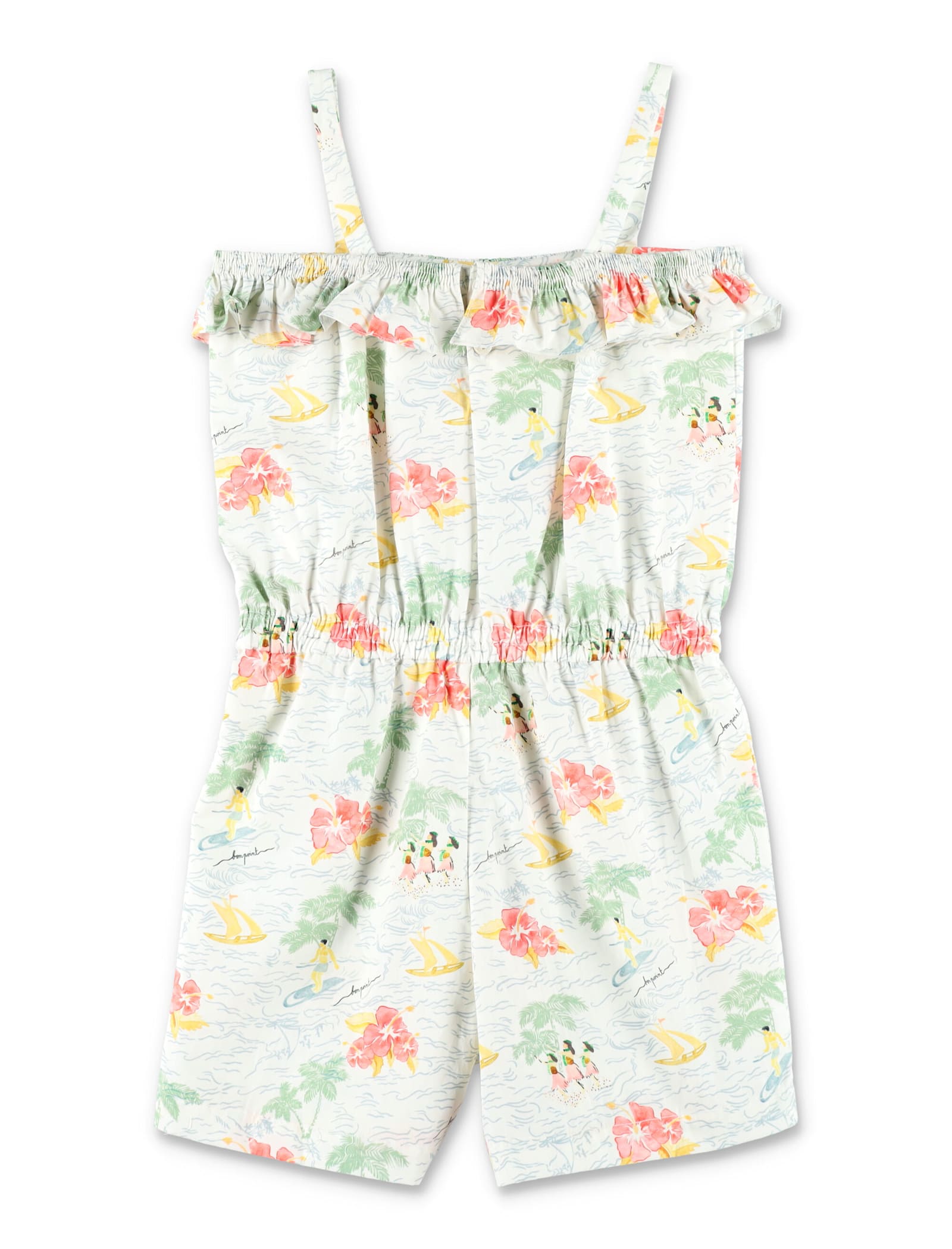 Bonpoint Kid - Agrume Printed Poplin Romper In Multicolor